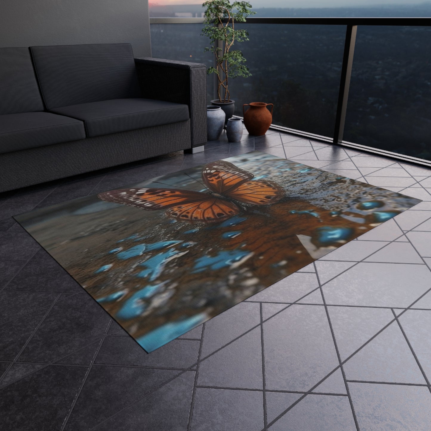 Outdoor Rug  Water Butterfly Street 2