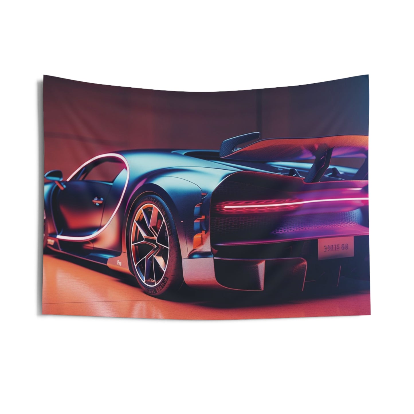 Indoor Wall Tapestries Hyper Bugatti Neon Chiron 2
