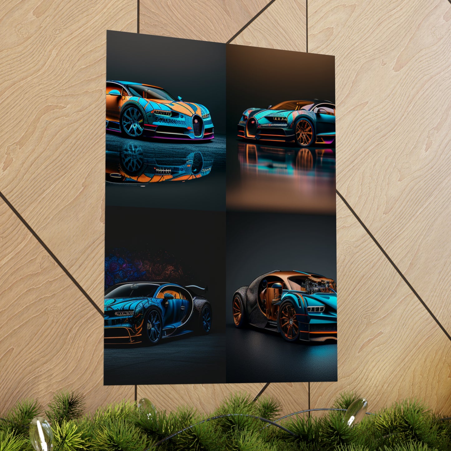 Premium Matte Vertical Posters Bugatti Blue 5