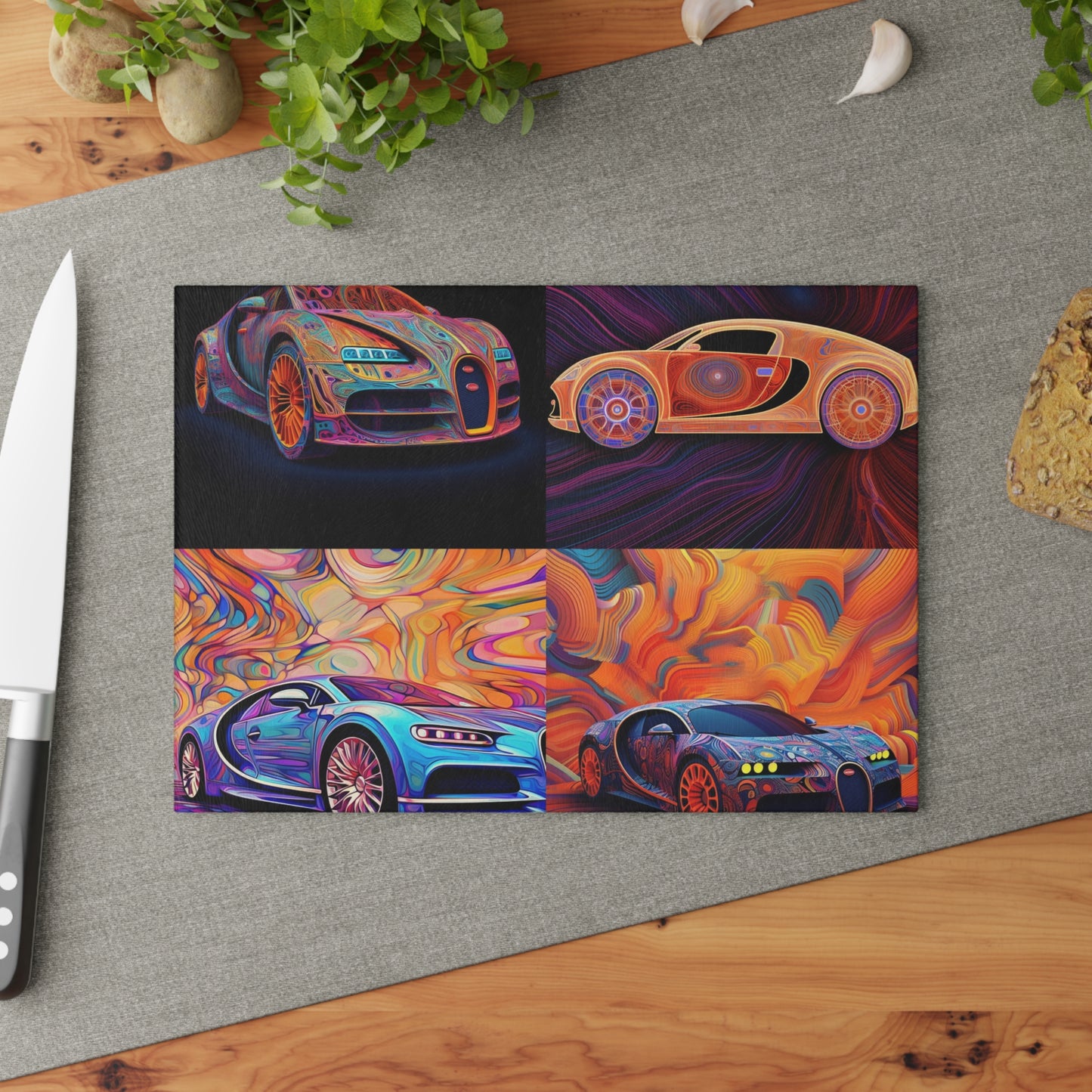 Glass Cutting Board Bugatti Abstract Concept 5