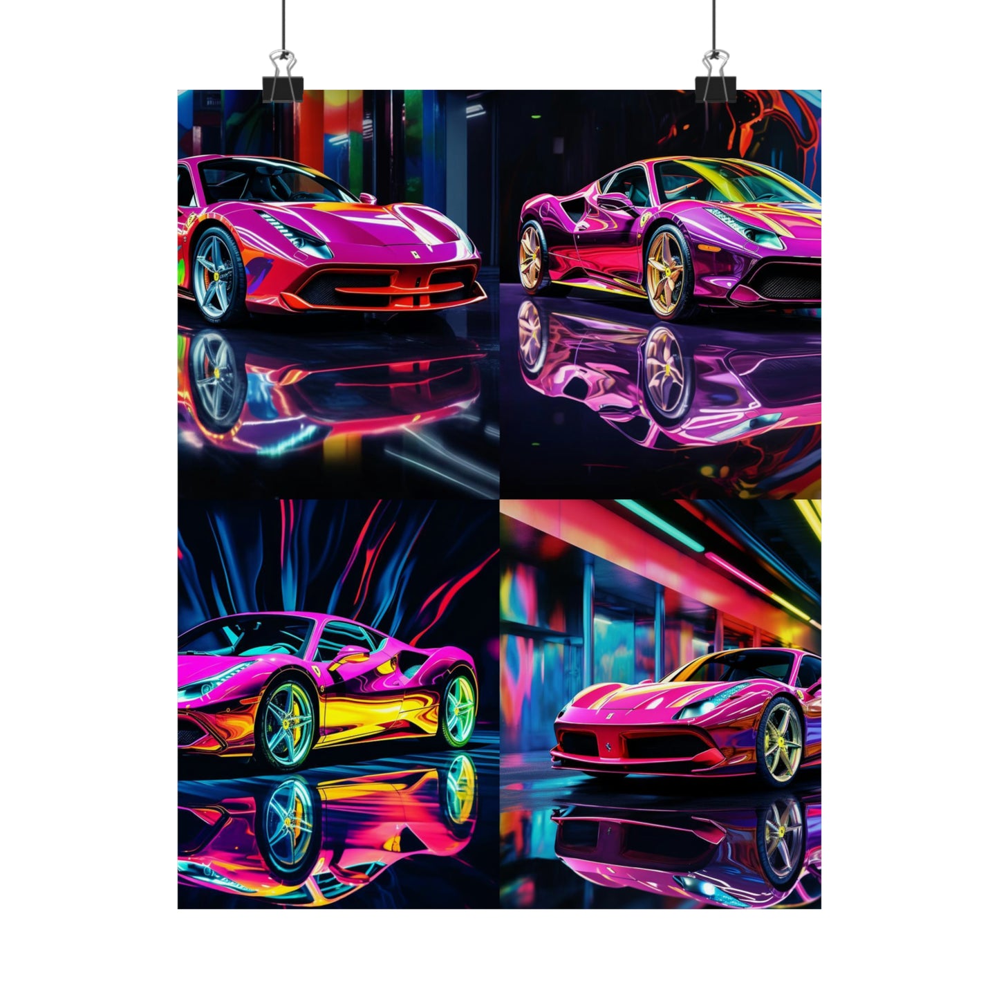 Premium Matte Vertical Posters Pink Macro Ferrari 5