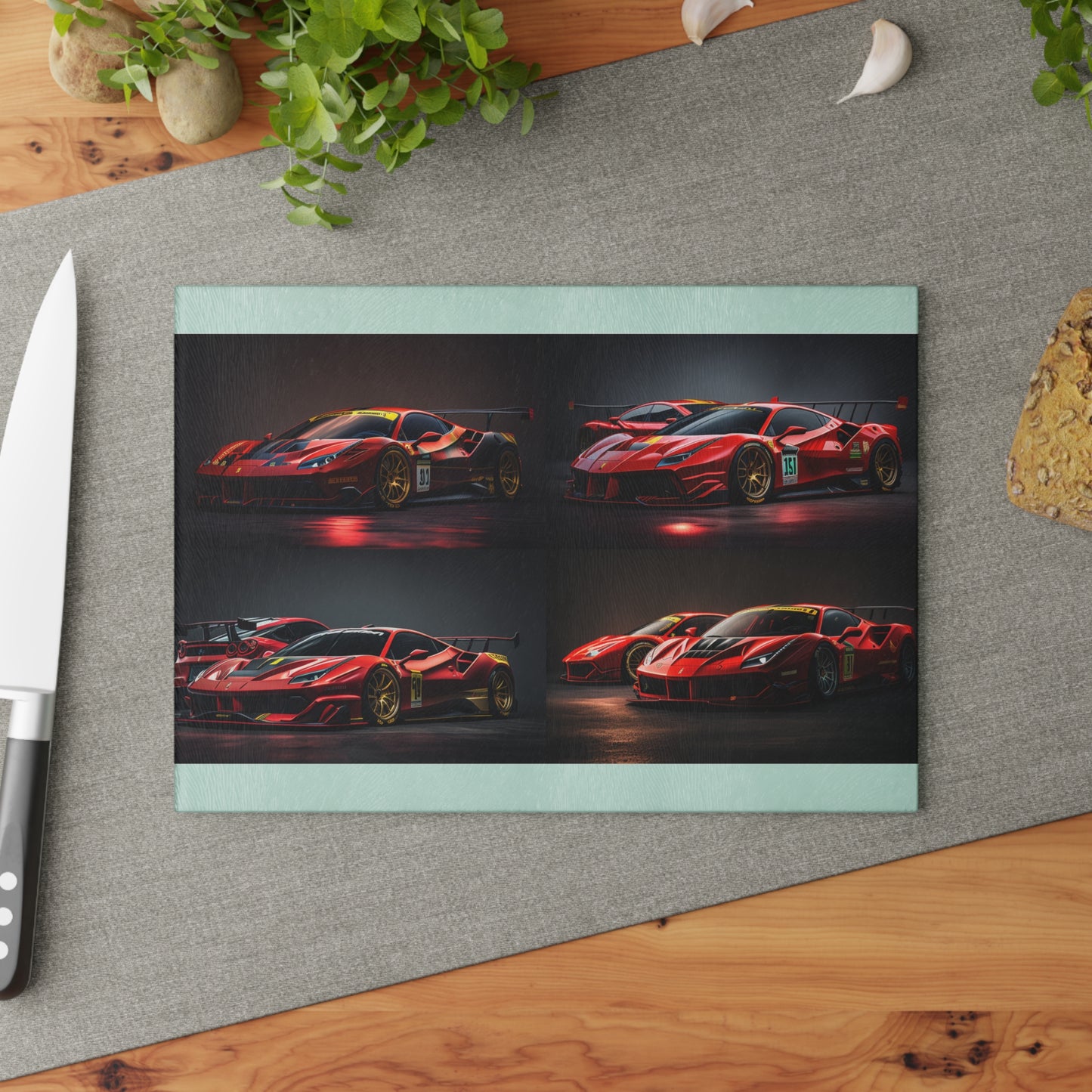 Glass Cutting Board Ferrari Red 5