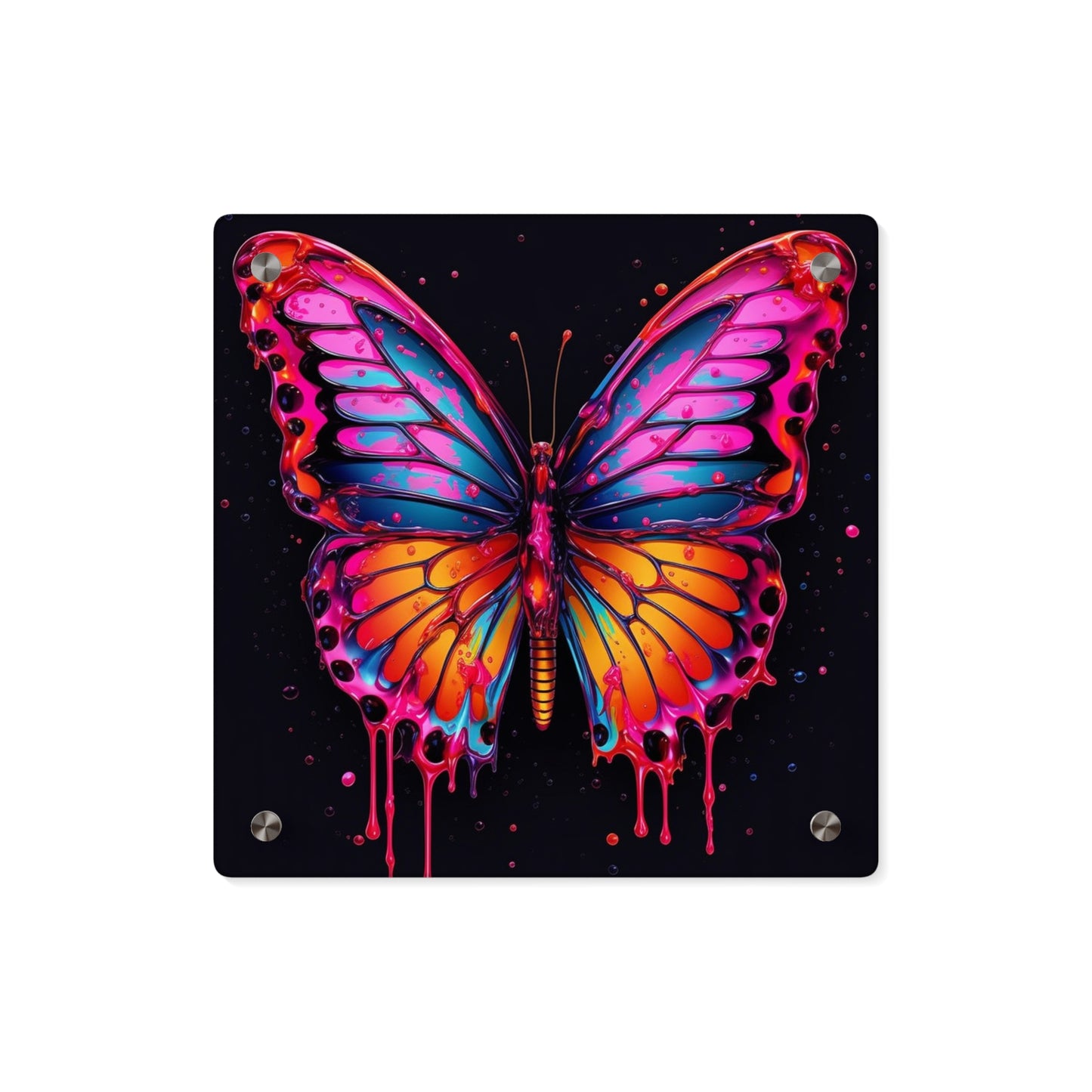 Acrylic Wall Art Panels Pink Butterfly Flair 1