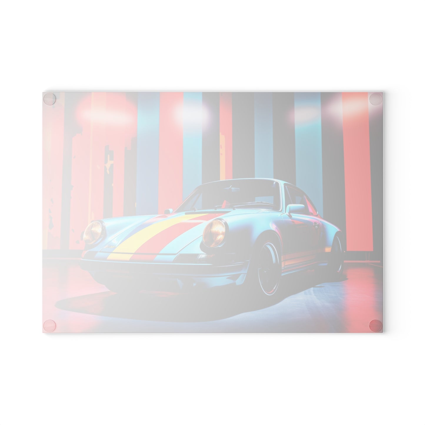 Glass Cutting Board Macro American Flag Porsche 3