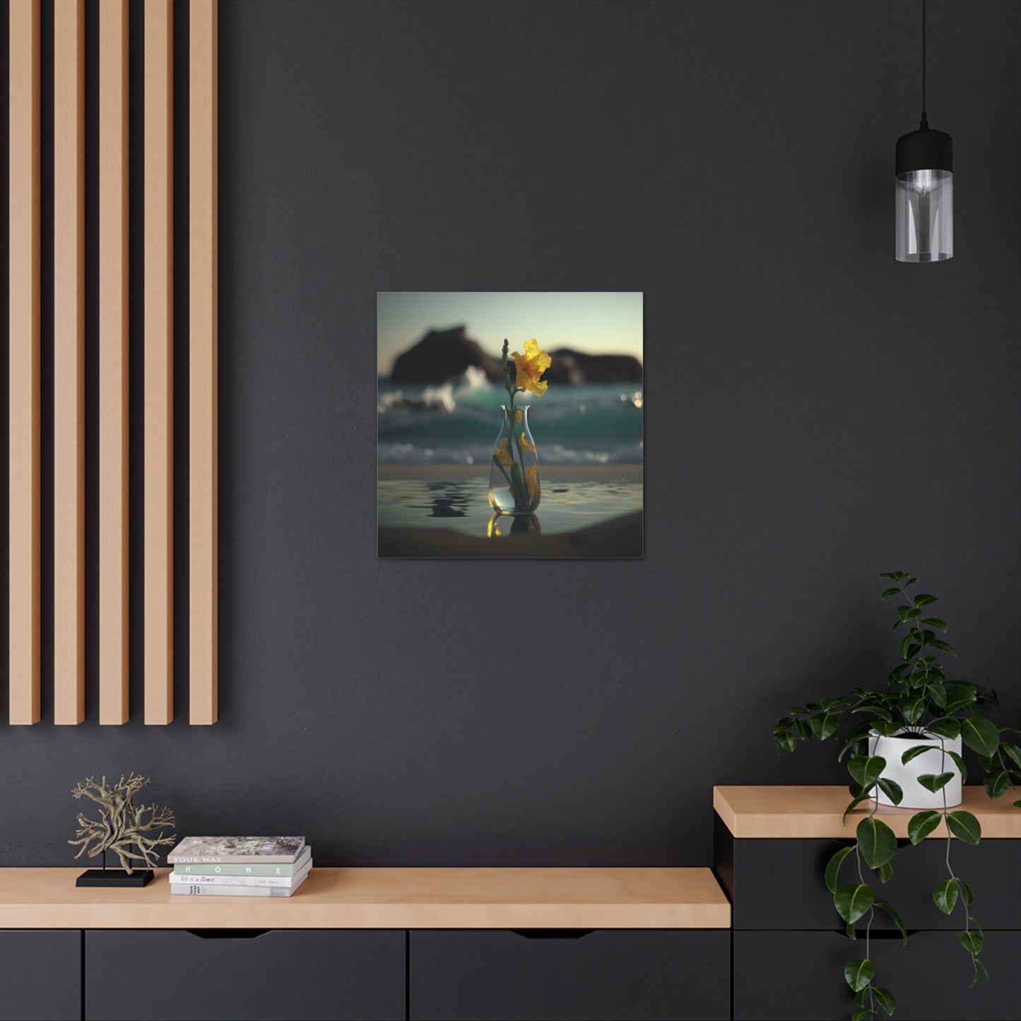 Canvas Gallery Wraps Yellow Gladiolus glass 2