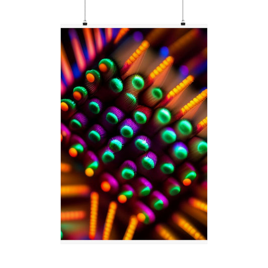 posters Macro Cactus neon square 3