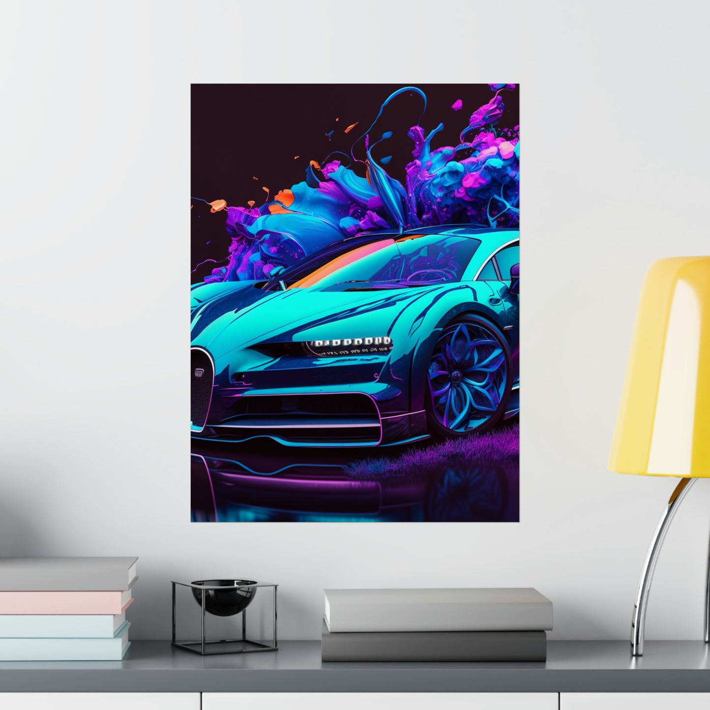 Premium Matte Vertical Posters Bugatti Neon Chiron 3