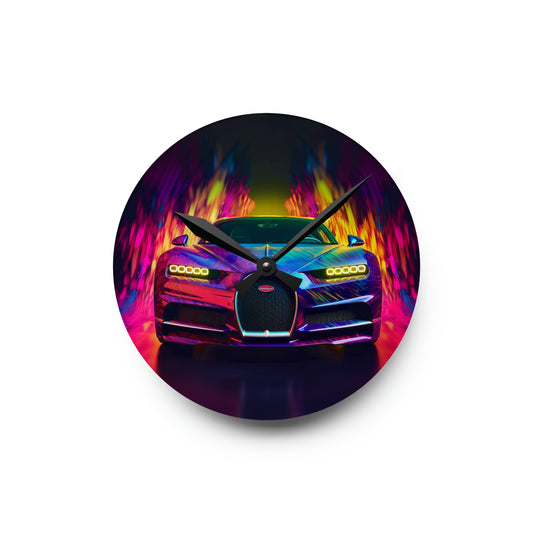 Acrylic Wall Clock Florescent Bugatti Flair 3