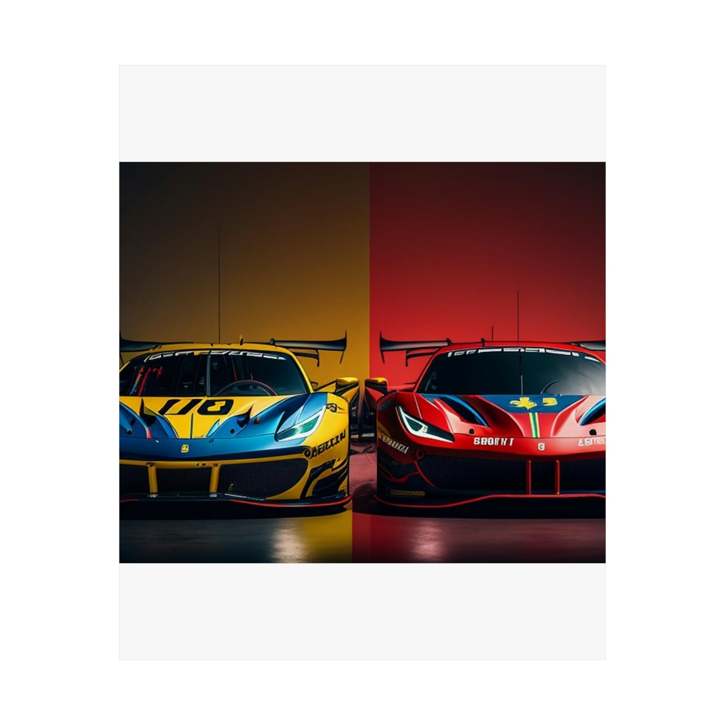 Premium Matte Vertical Posters Ferrari Red Blue 3