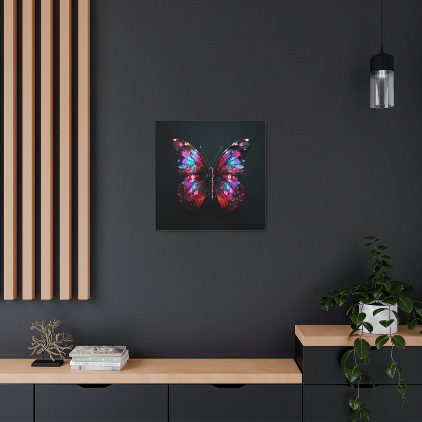 Canvas Gallery Wraps Hyper Colorful Butterfly Macro 3