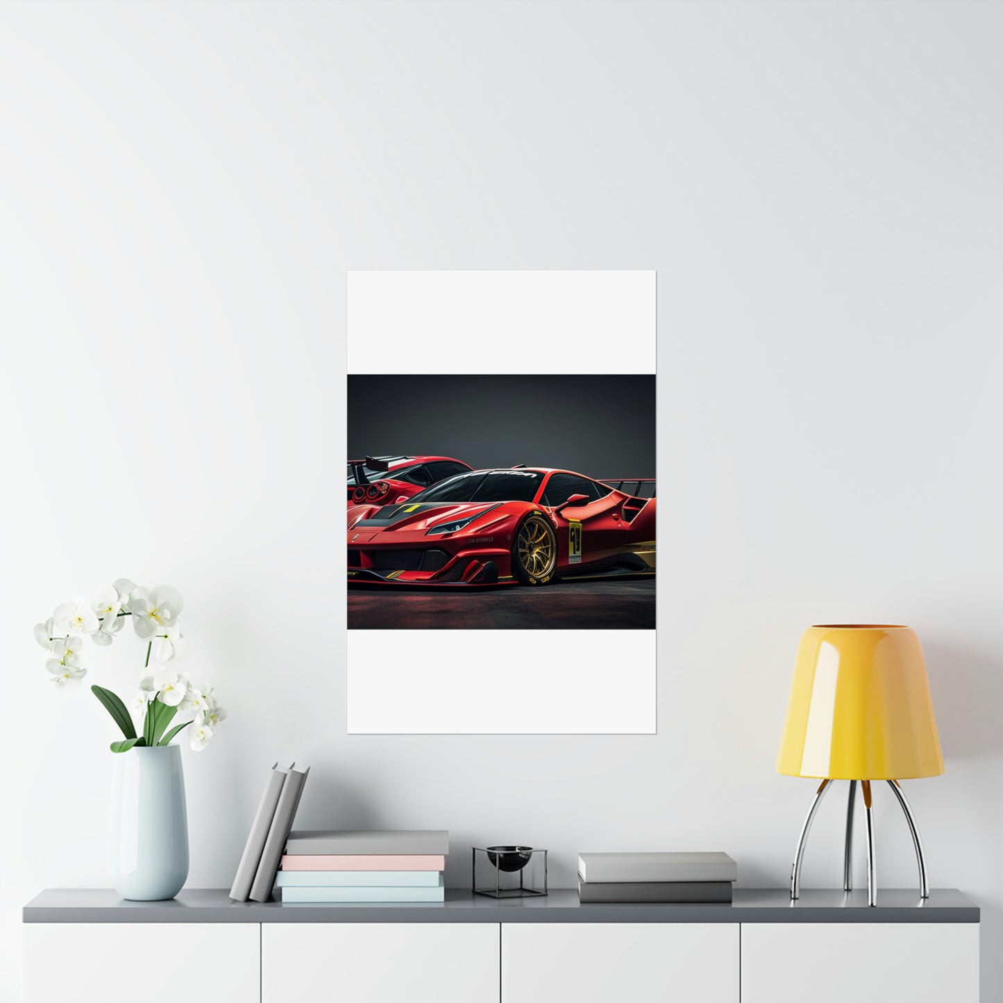 Premium Matte Vertical Posters Ferrari Red 3