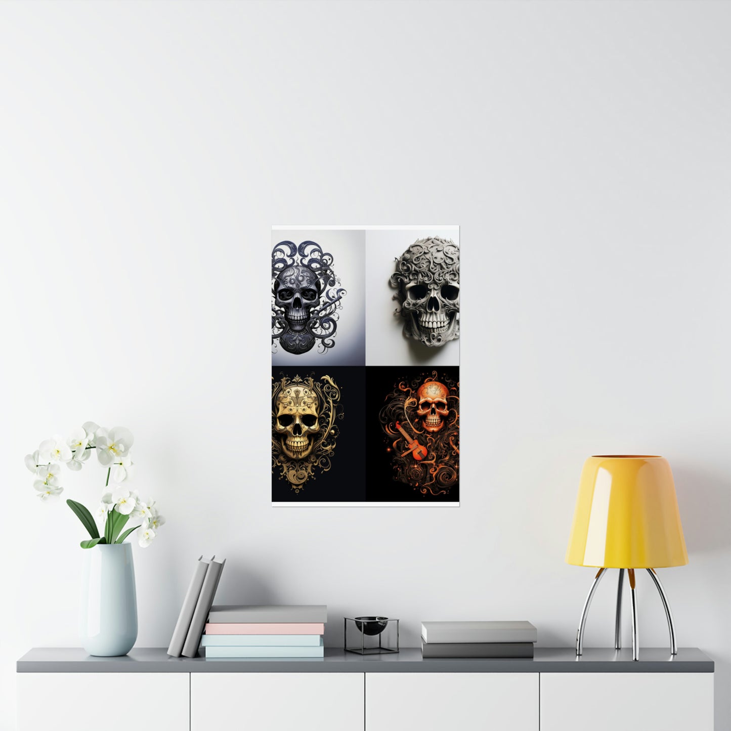 Premium Matte Vertical Posters Skull Treble Clef 5