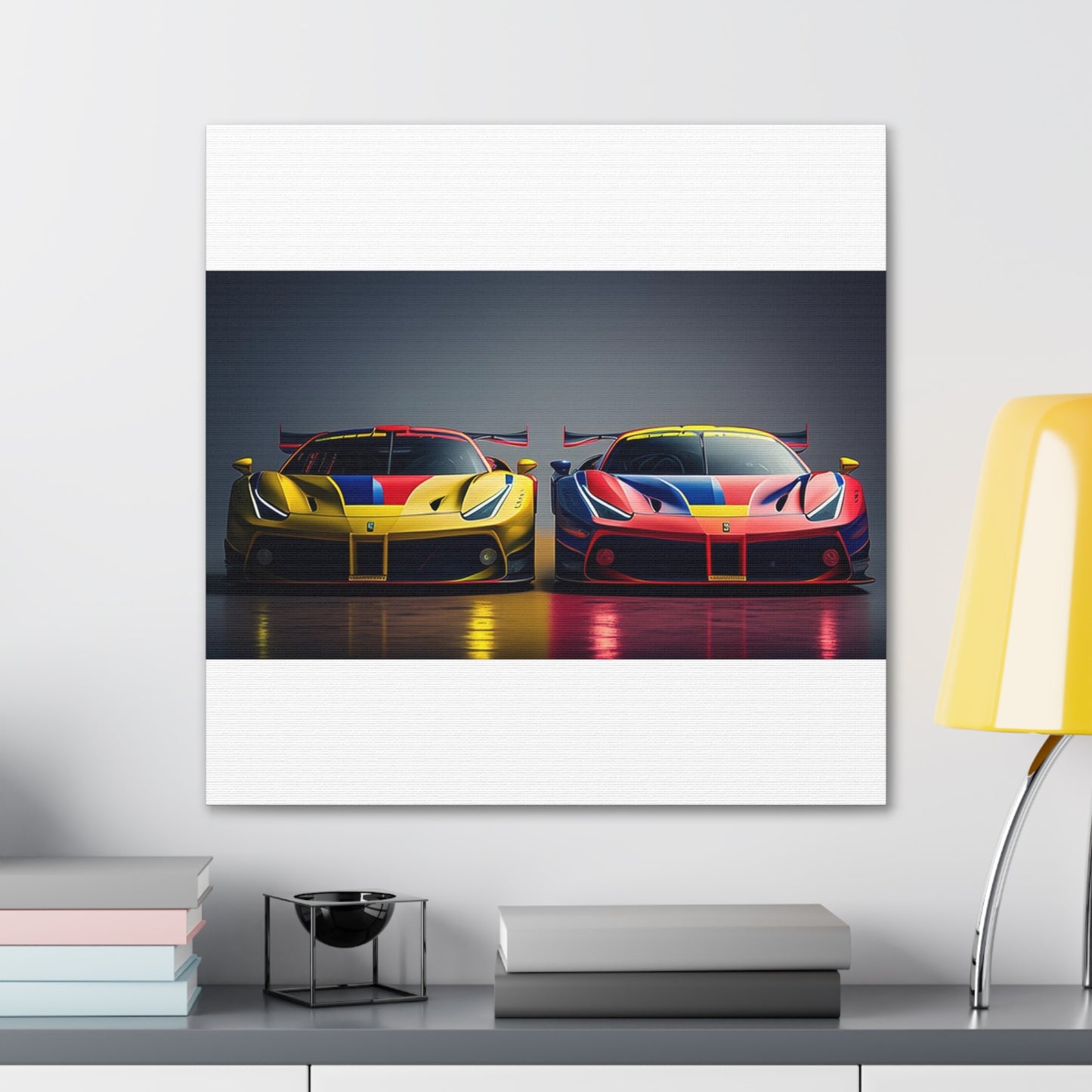 Canvas Gallery Wraps Ferrari Red Blue 1