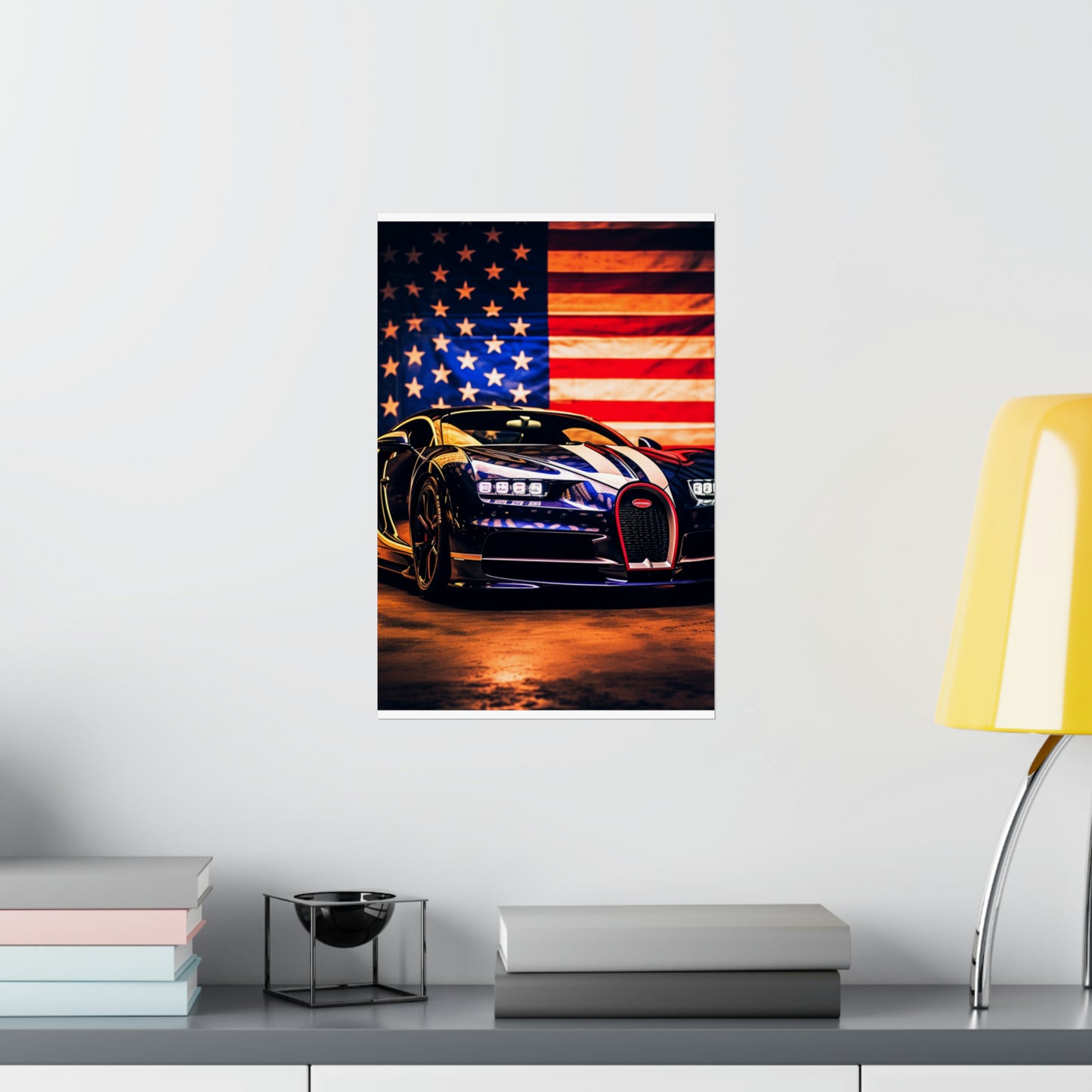 Premium Matte Vertical Posters Macro Bugatti American Flag 4