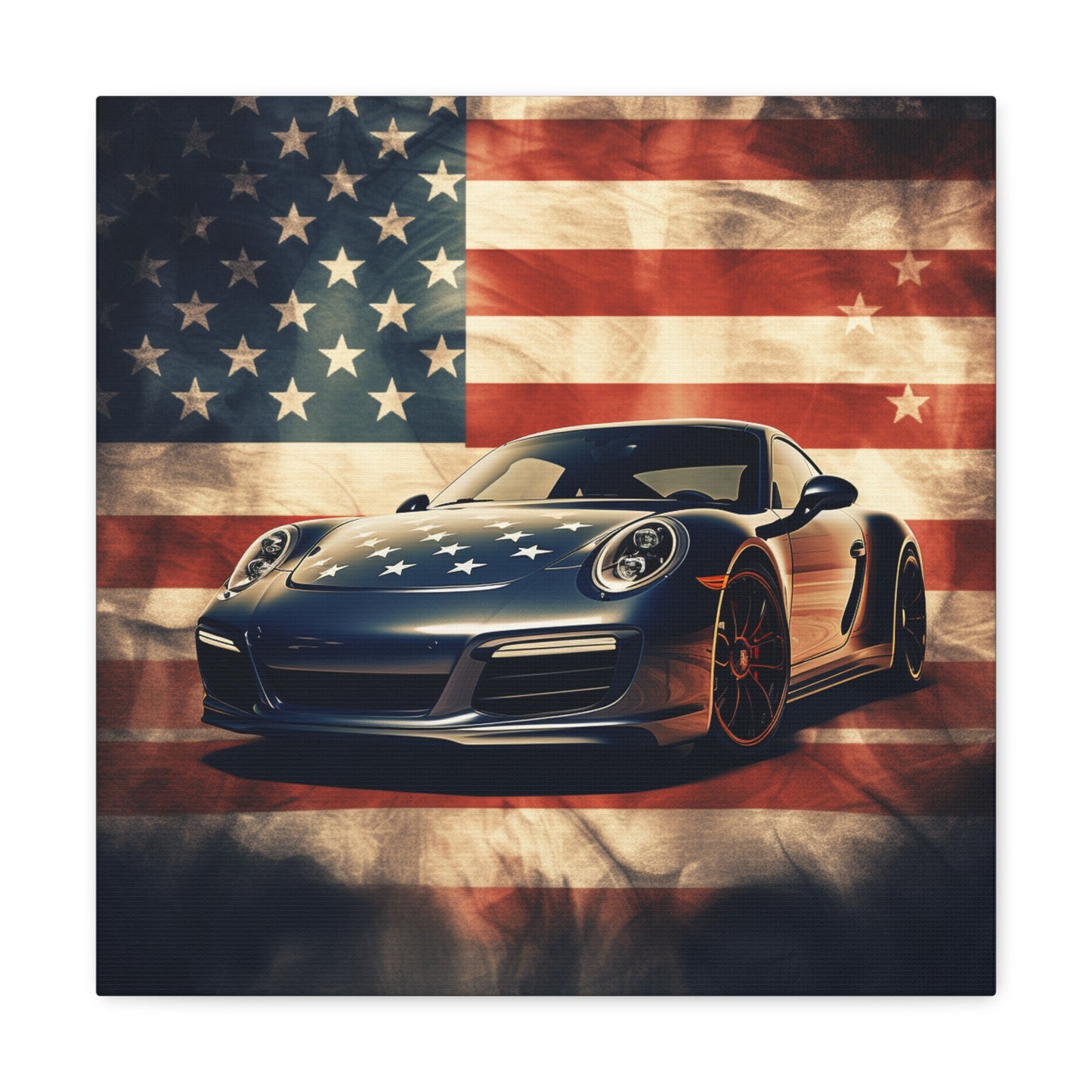 Canvas Gallery Wraps Abstract American Flag Background Porsche 3