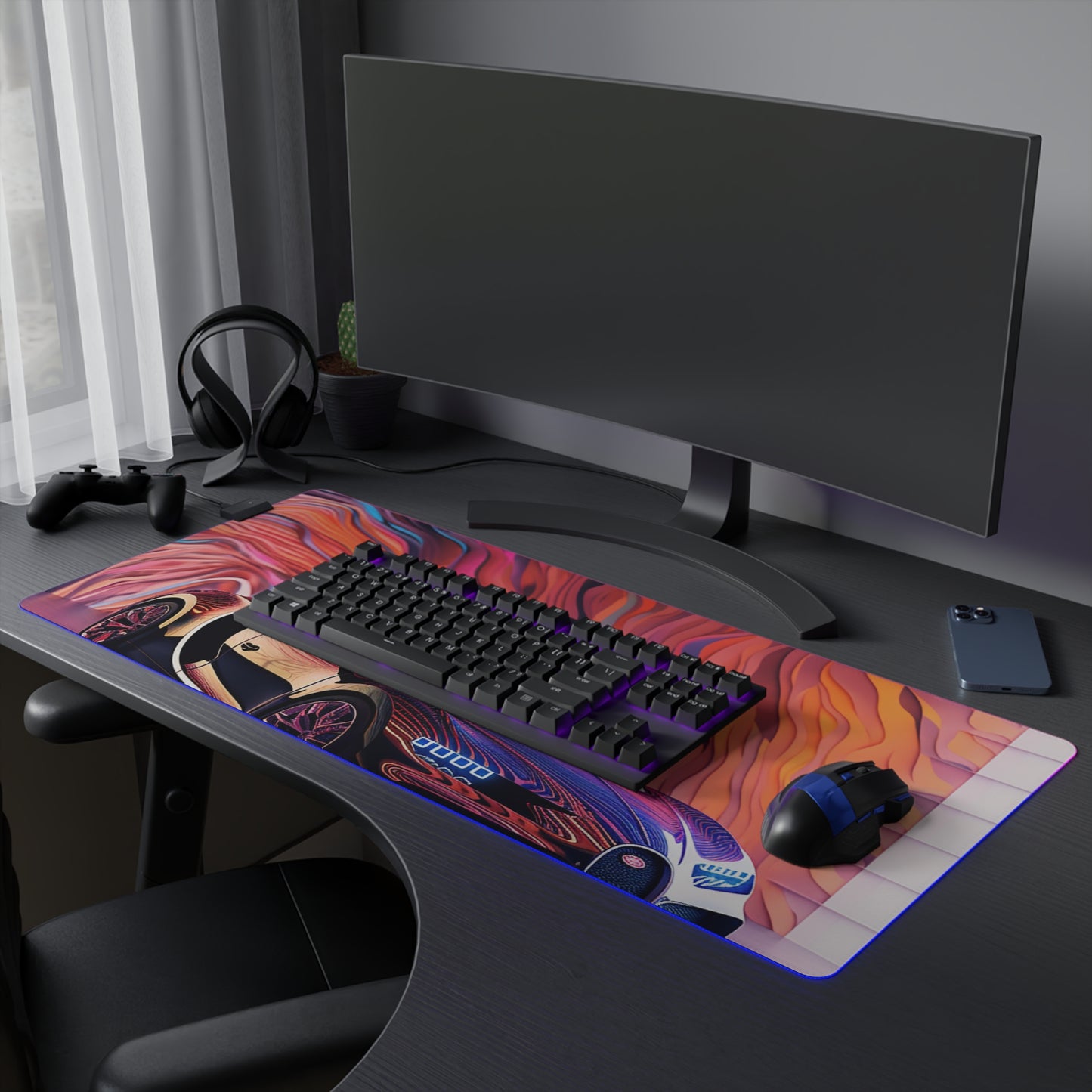 LED Gaming Mouse Pad Bugatti Abstract Flair 4