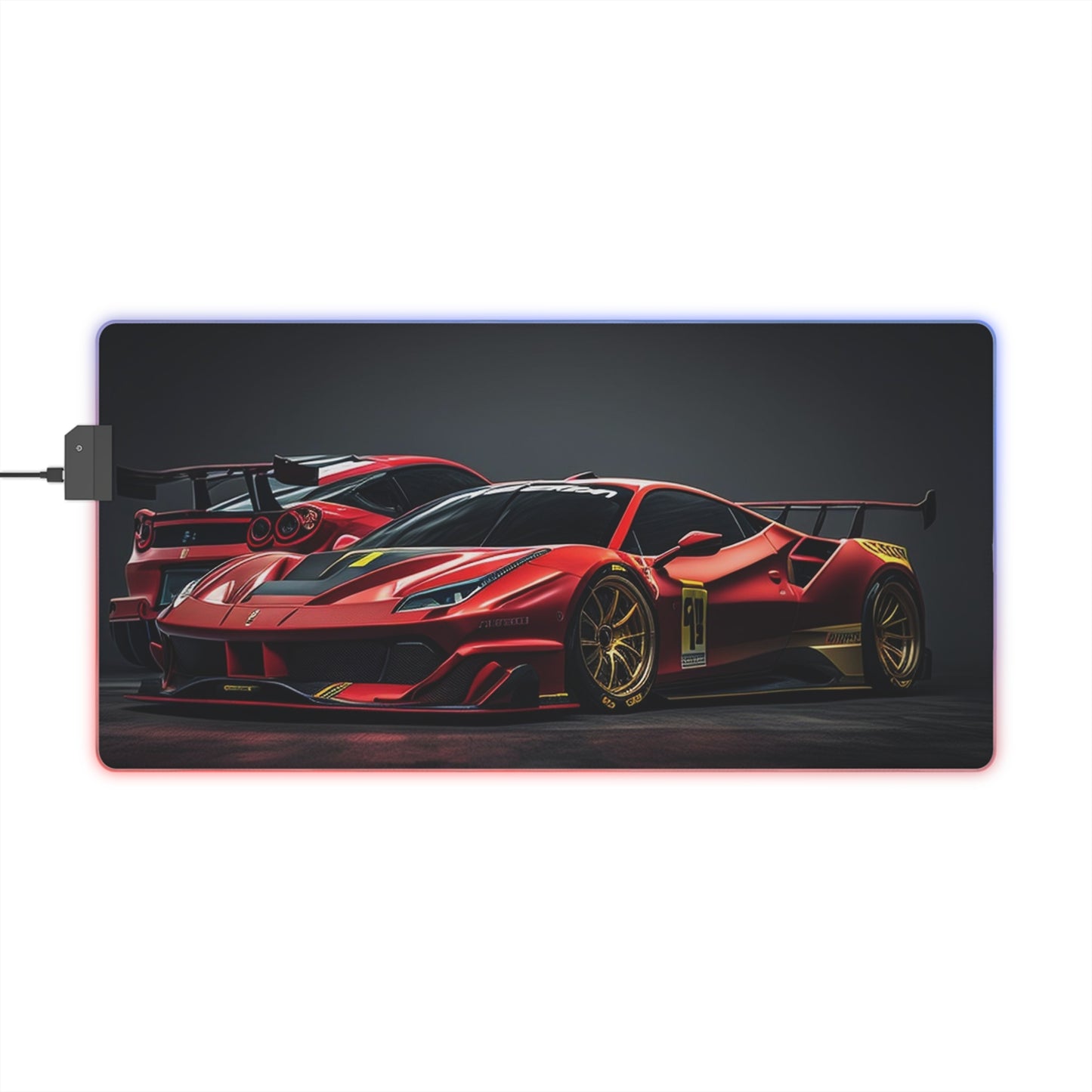 LED Gaming Mouse Pad Ferrari Red 3