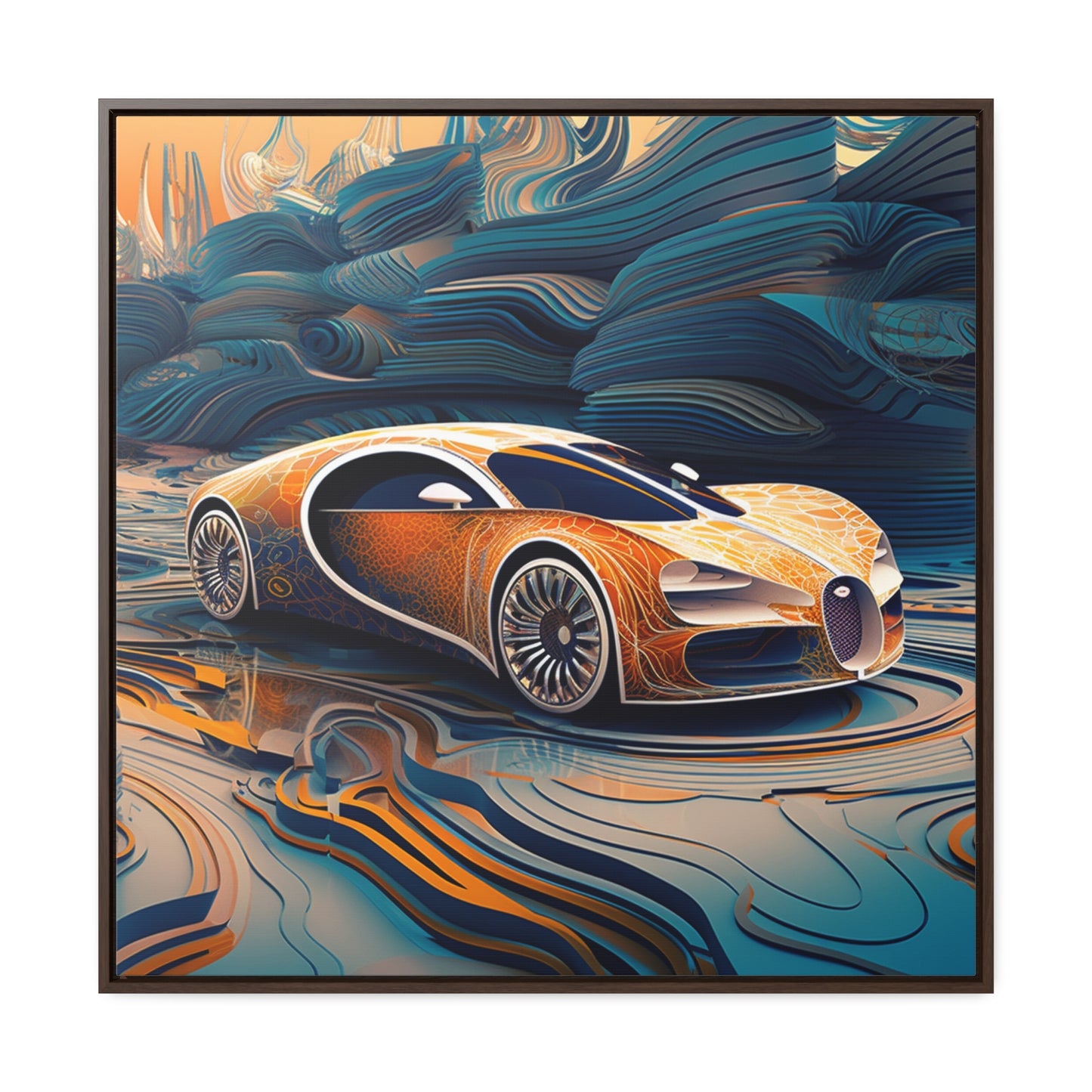 Gallery Canvas Wraps, Square Frame Bugatti Abstract Flair 1