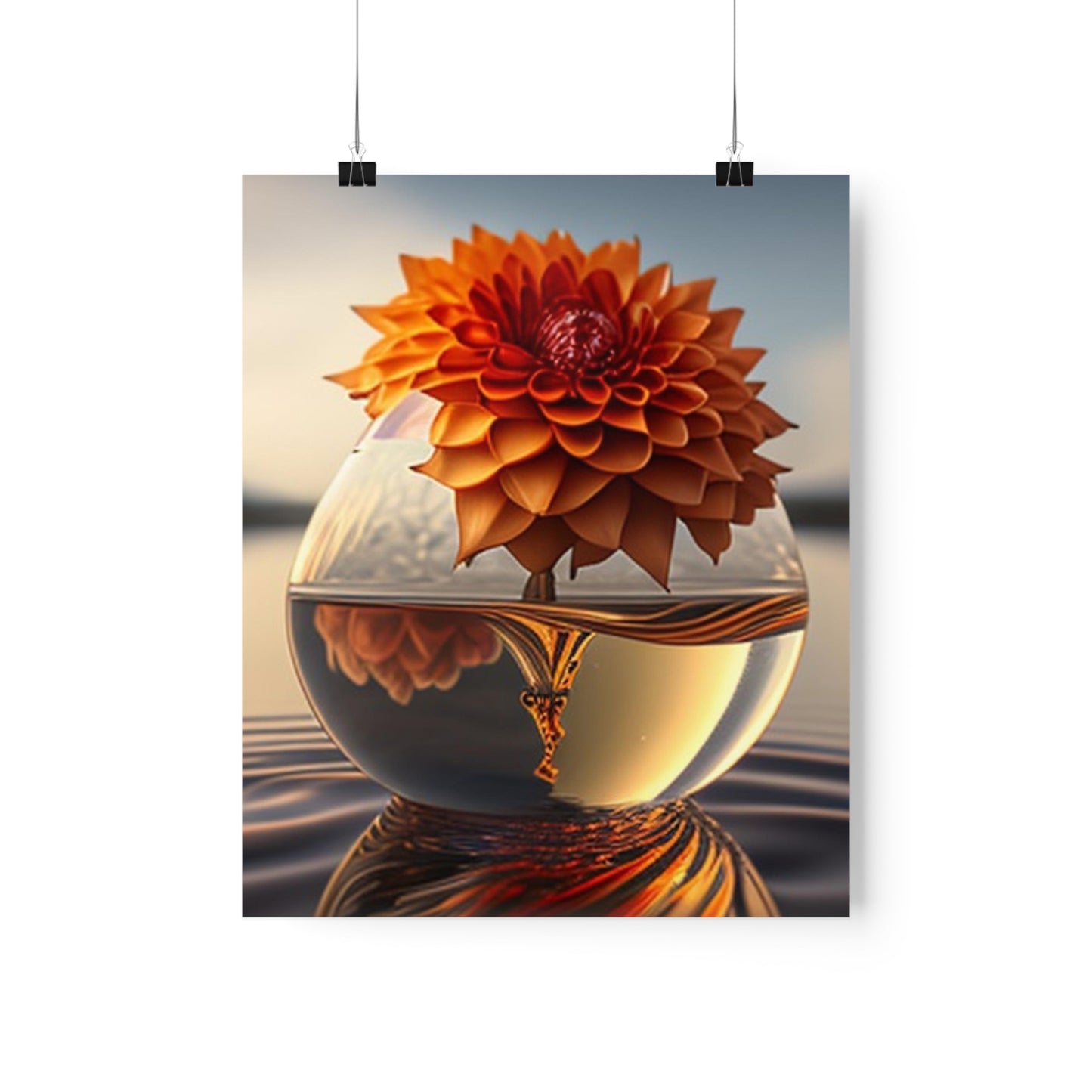 Premium Matte Vertical Posters Dahlia Orange 1