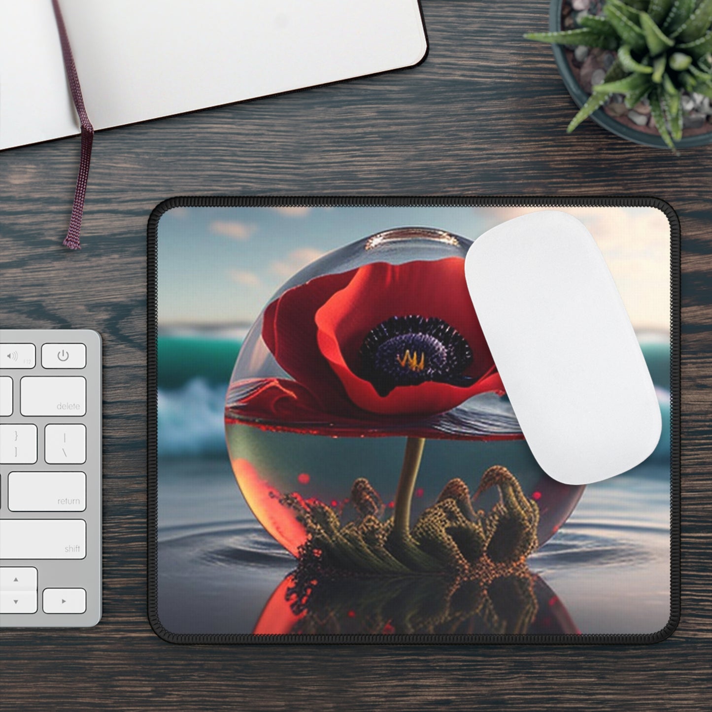Gaming Mouse Pad  Red Anemone in a Vase 4