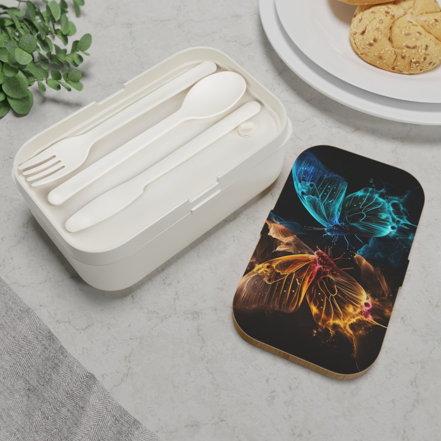 Bento Lunch Box Kiss Neon Butterfly 9