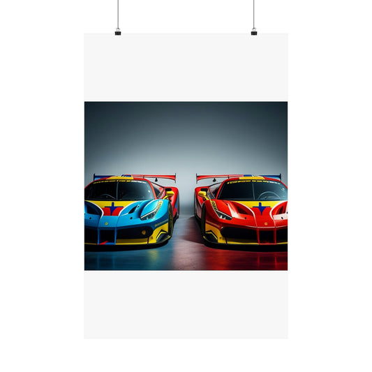 Premium Matte Vertical Posters Ferrari Red Blue 2