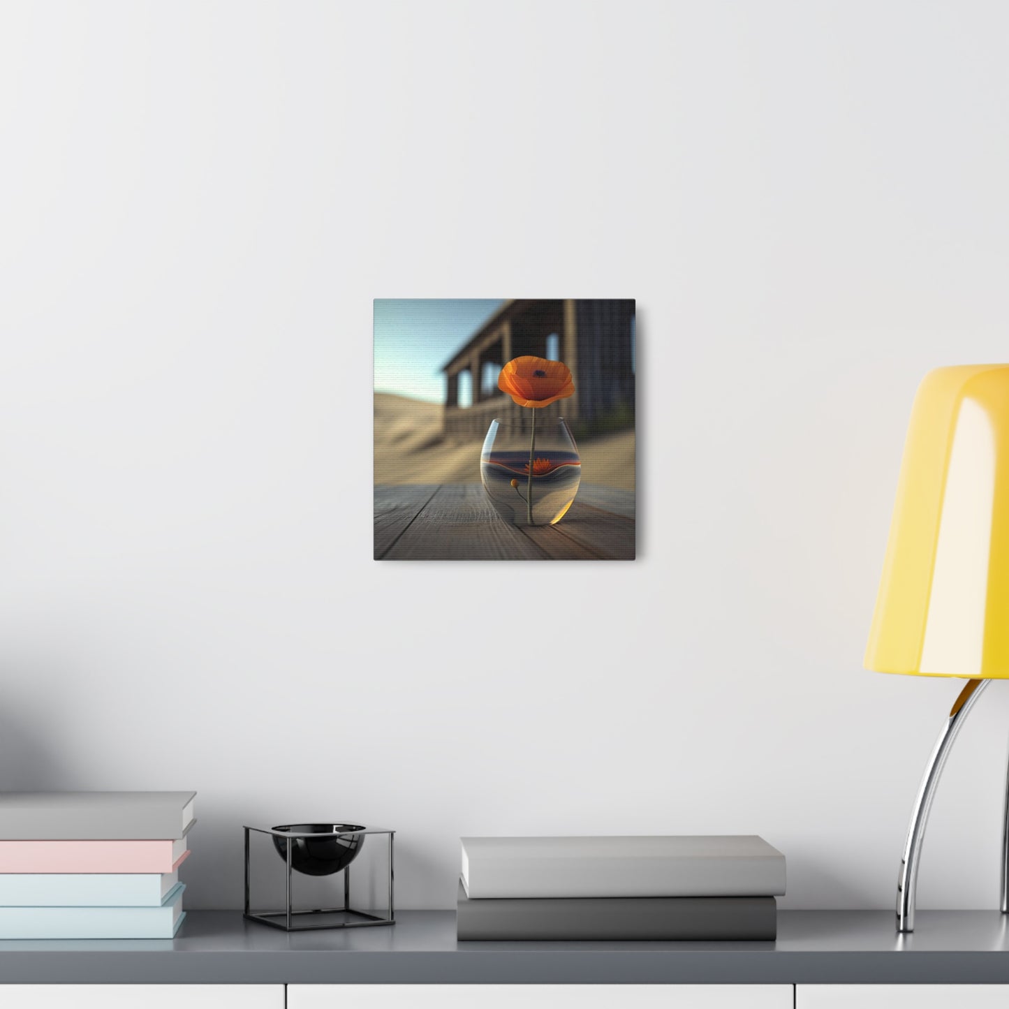 Canvas Gallery Wraps Poppy in a Glass Vase 4