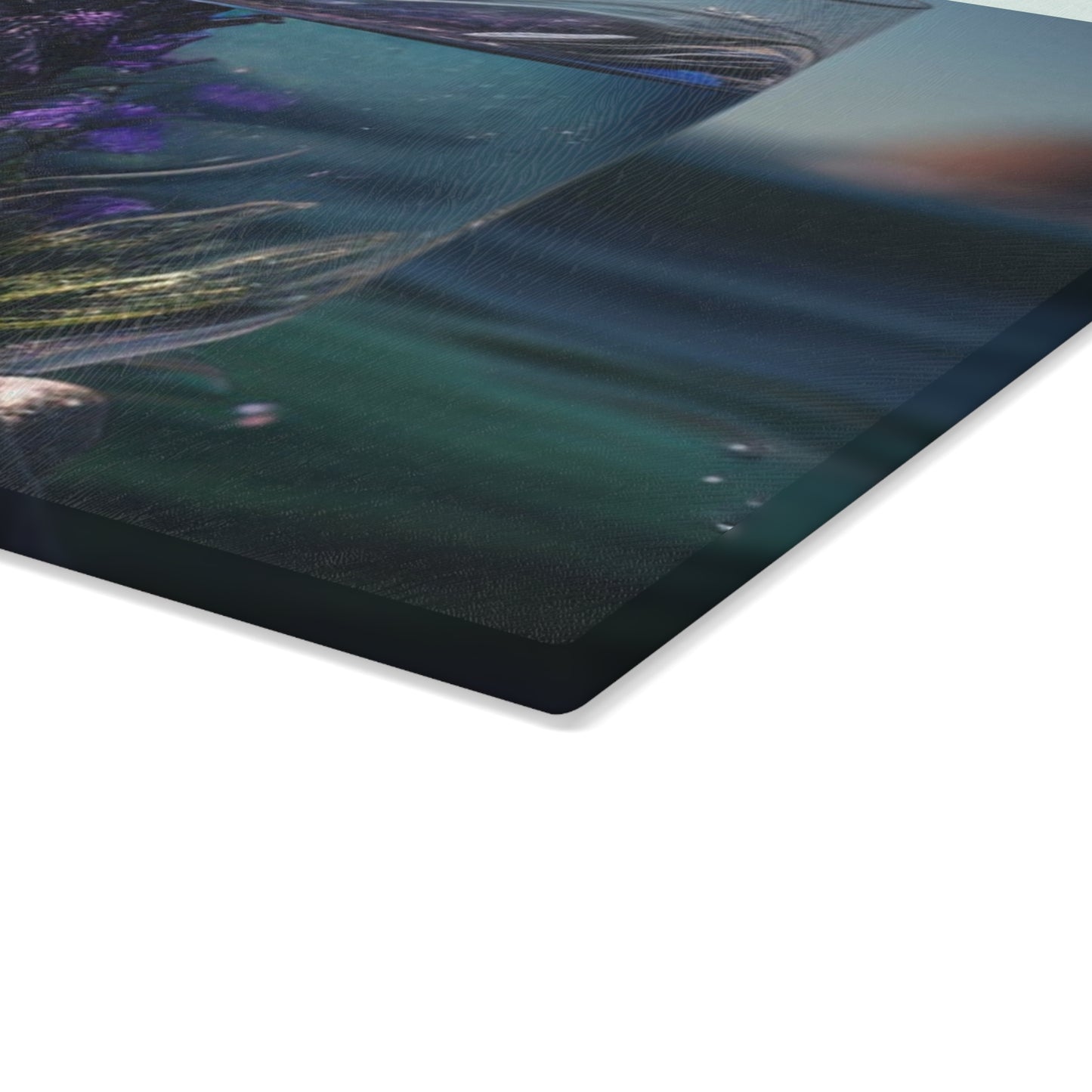 Glass Cutting Board Lavender in a vase 2