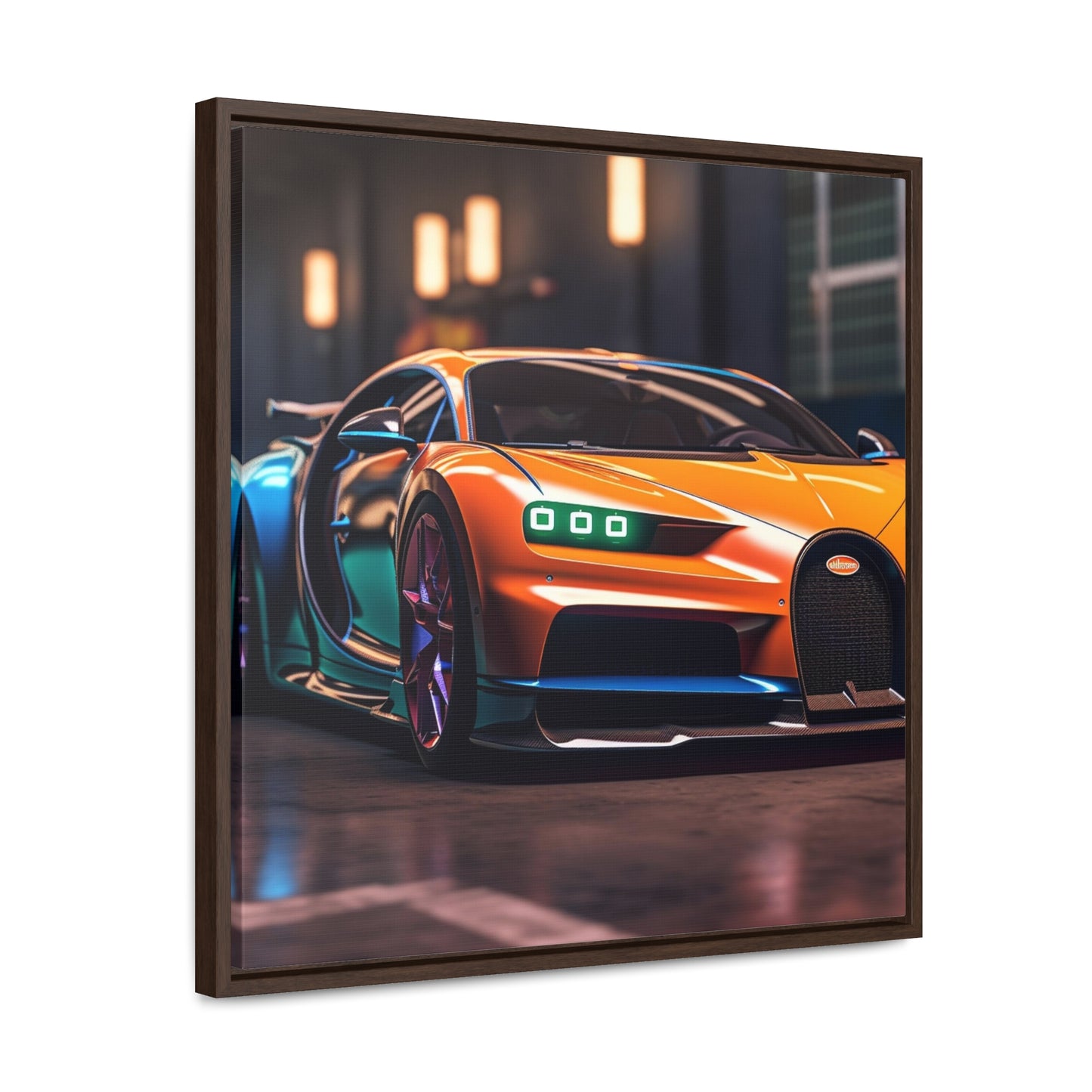 Gallery Canvas Wraps, Square Frame Hyper Bugatti Neon Chiron 1