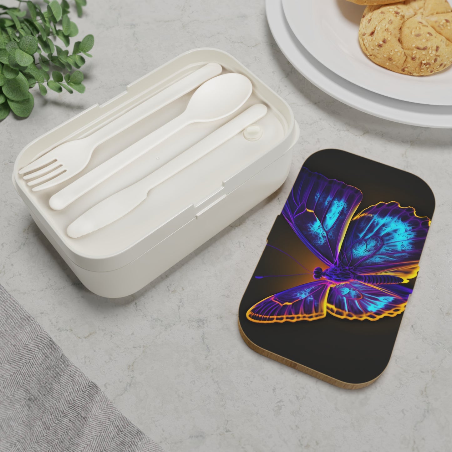 Bento Lunch Box Thermal Butterfly 4