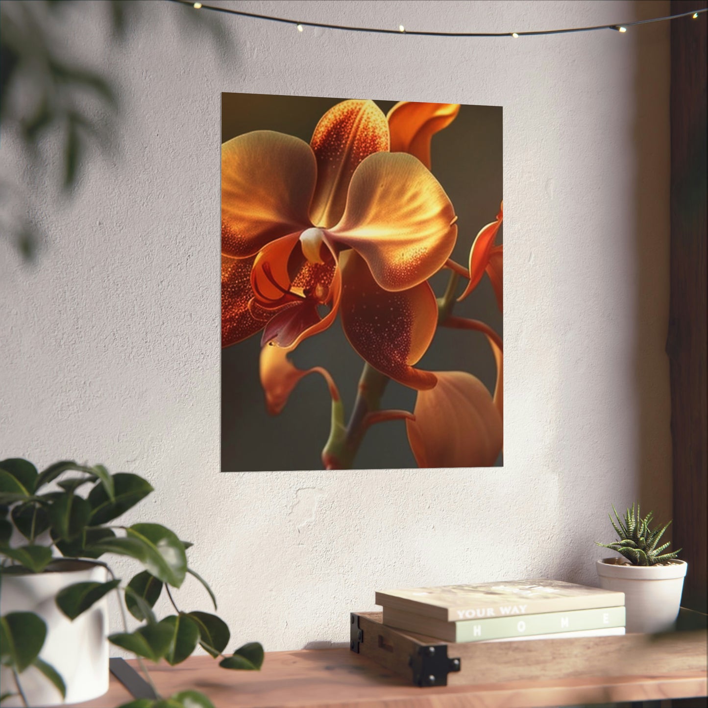 Premium Matte Vertical Posters Orange Orchid 1