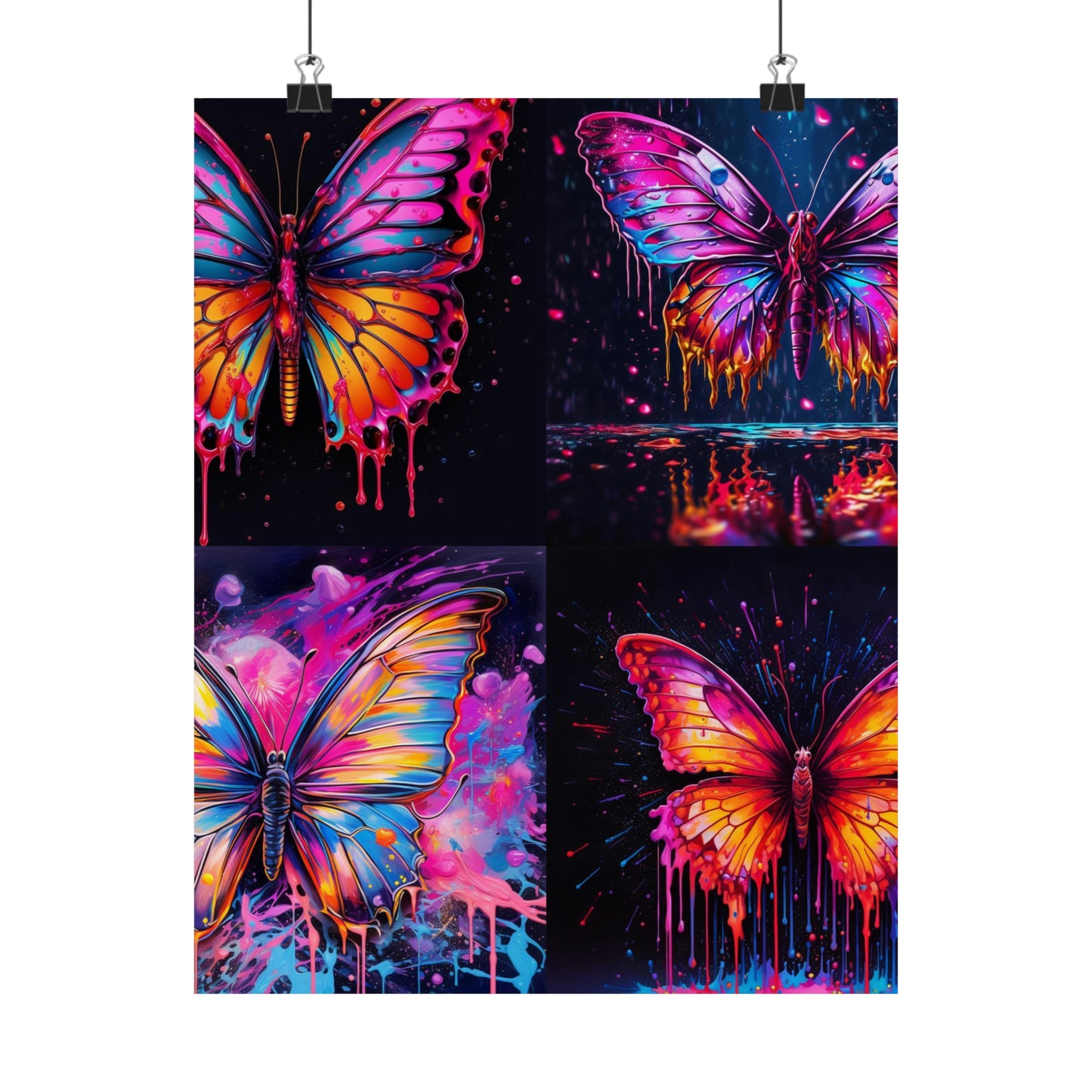 Premium Matte Vertical Posters Pink Butterfly Flair 5