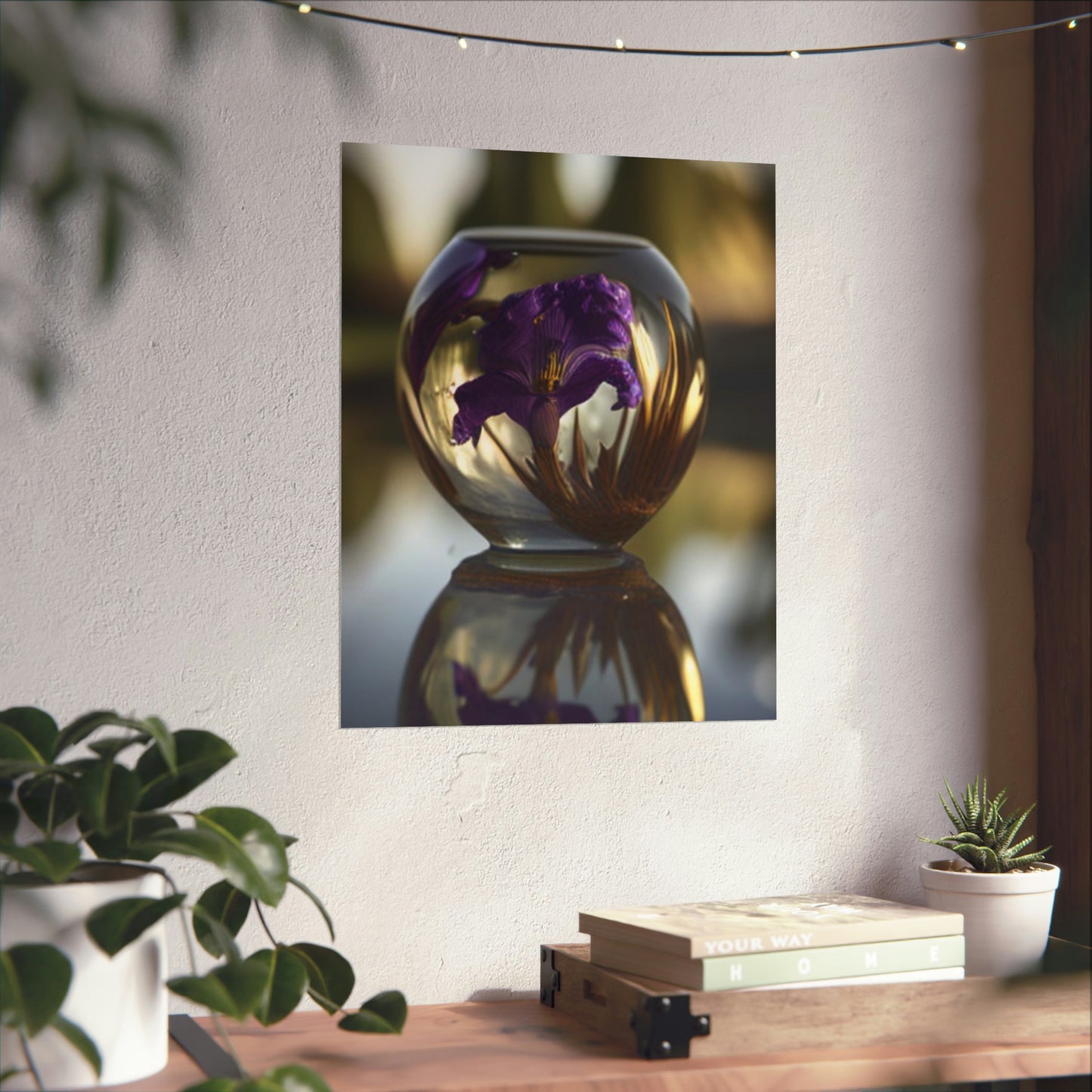 Premium Matte Vertical Posters Purple Iris in a vase 2