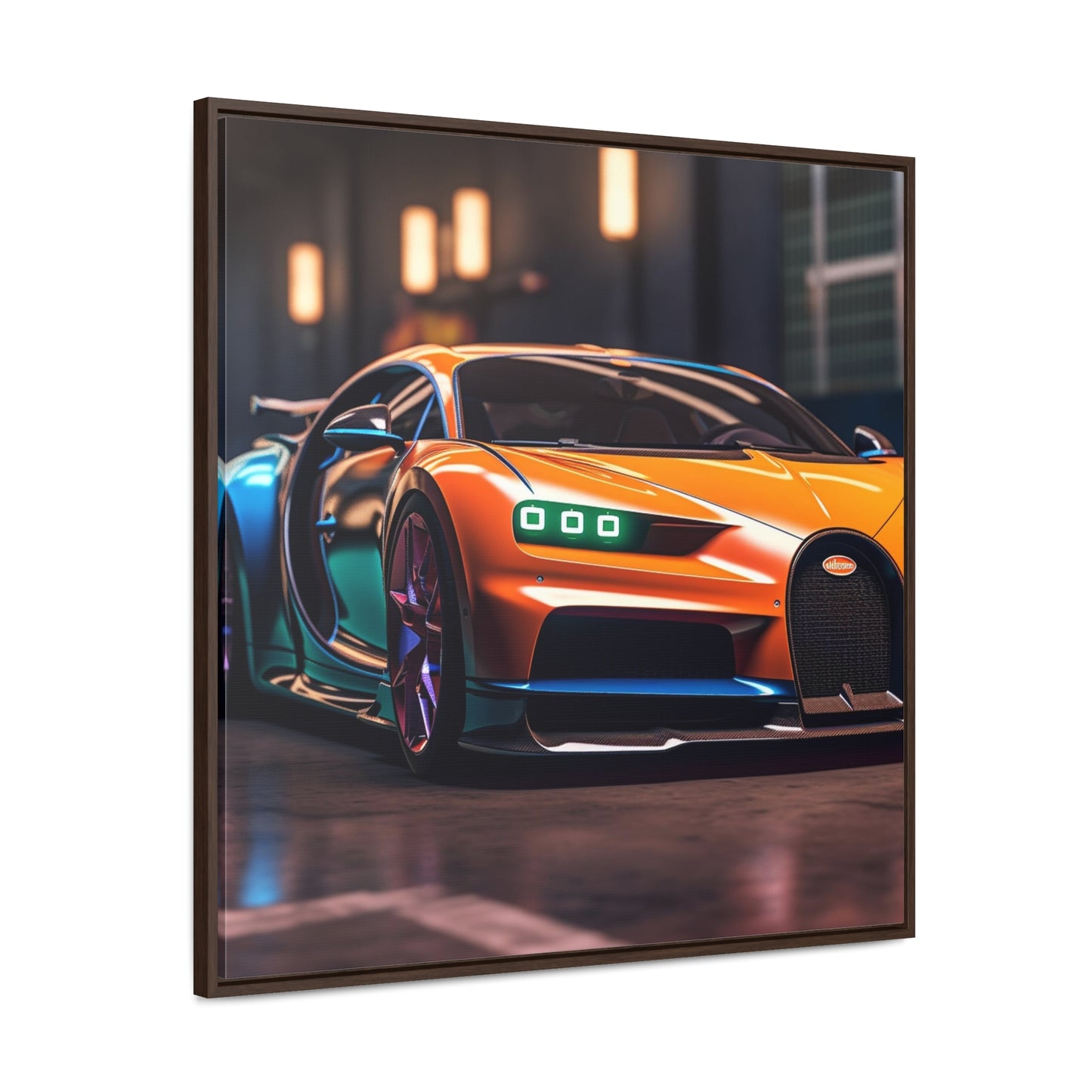 Gallery Canvas Wraps, Square Frame Hyper Bugatti Neon Chiron 1