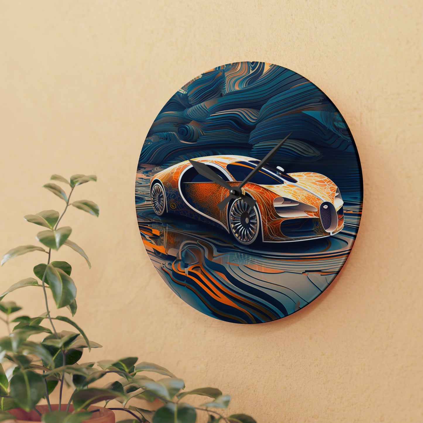 Acrylic Wall Clock Bugatti Abstract Flair 1