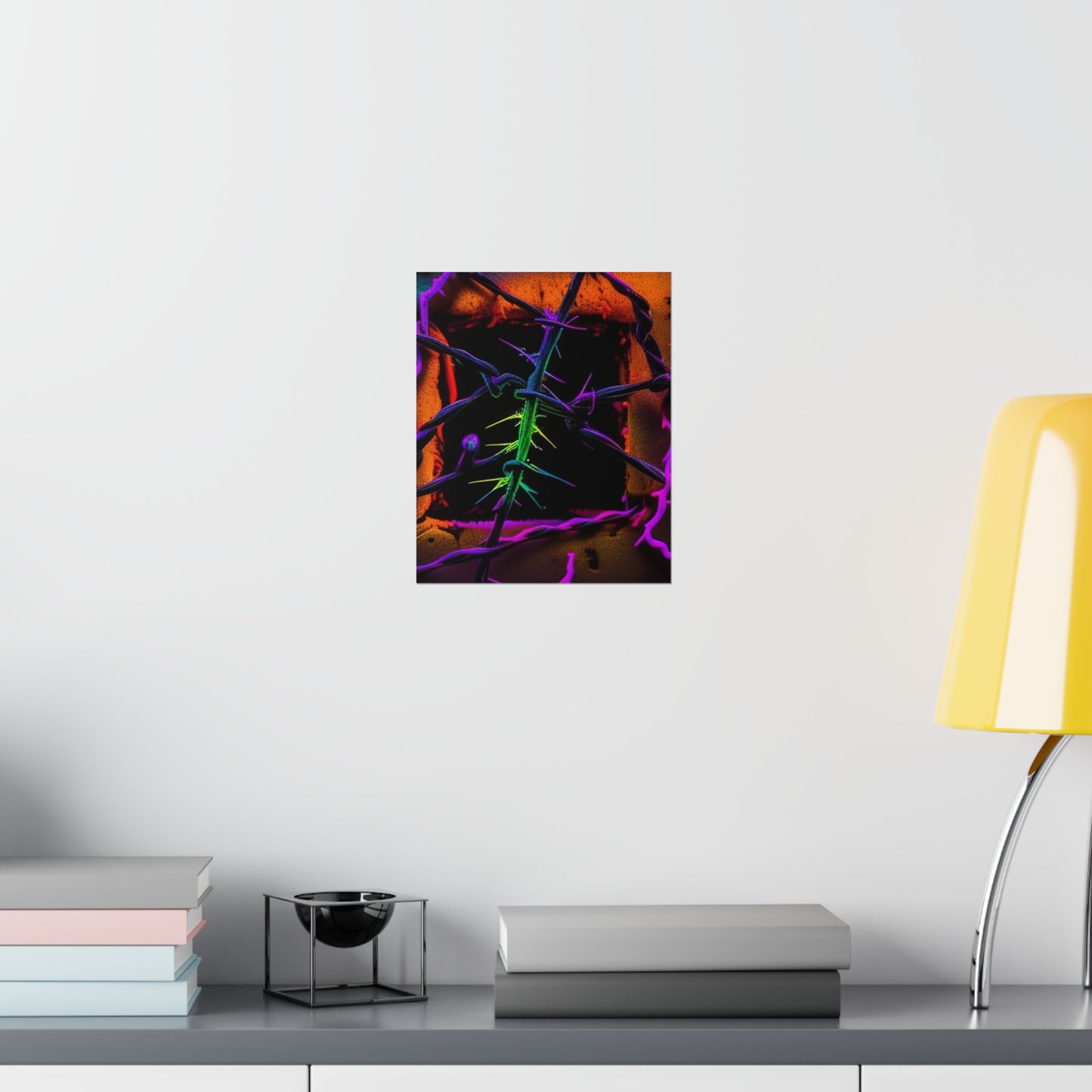 Premium Matte Vertical Posters Macro Neon Barbs 1