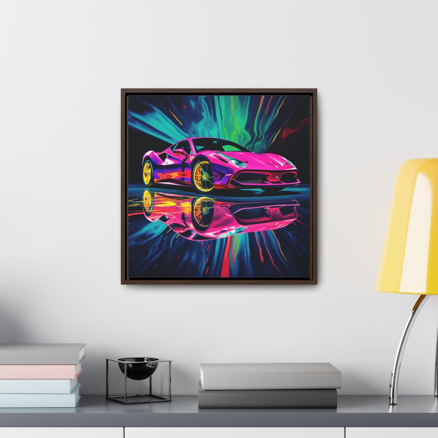 Gallery Canvas Wraps, Square Frame Pink Ferrari Macro 4