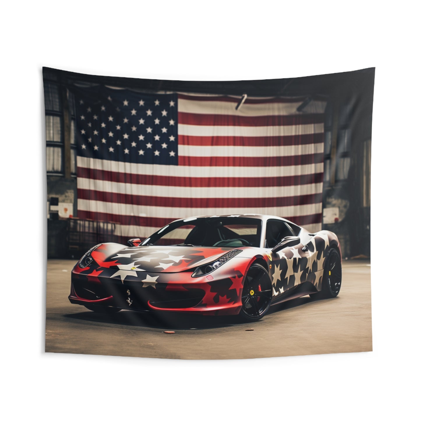 Indoor Wall Tapestries American Flag Farrari 1