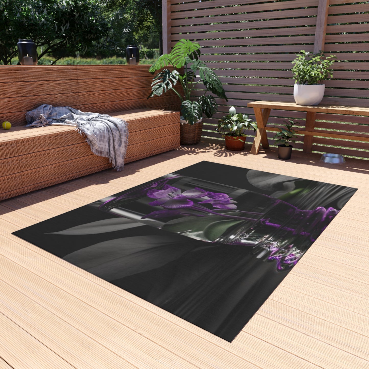 Outdoor Rug  Purple Orchid Glass vase 1