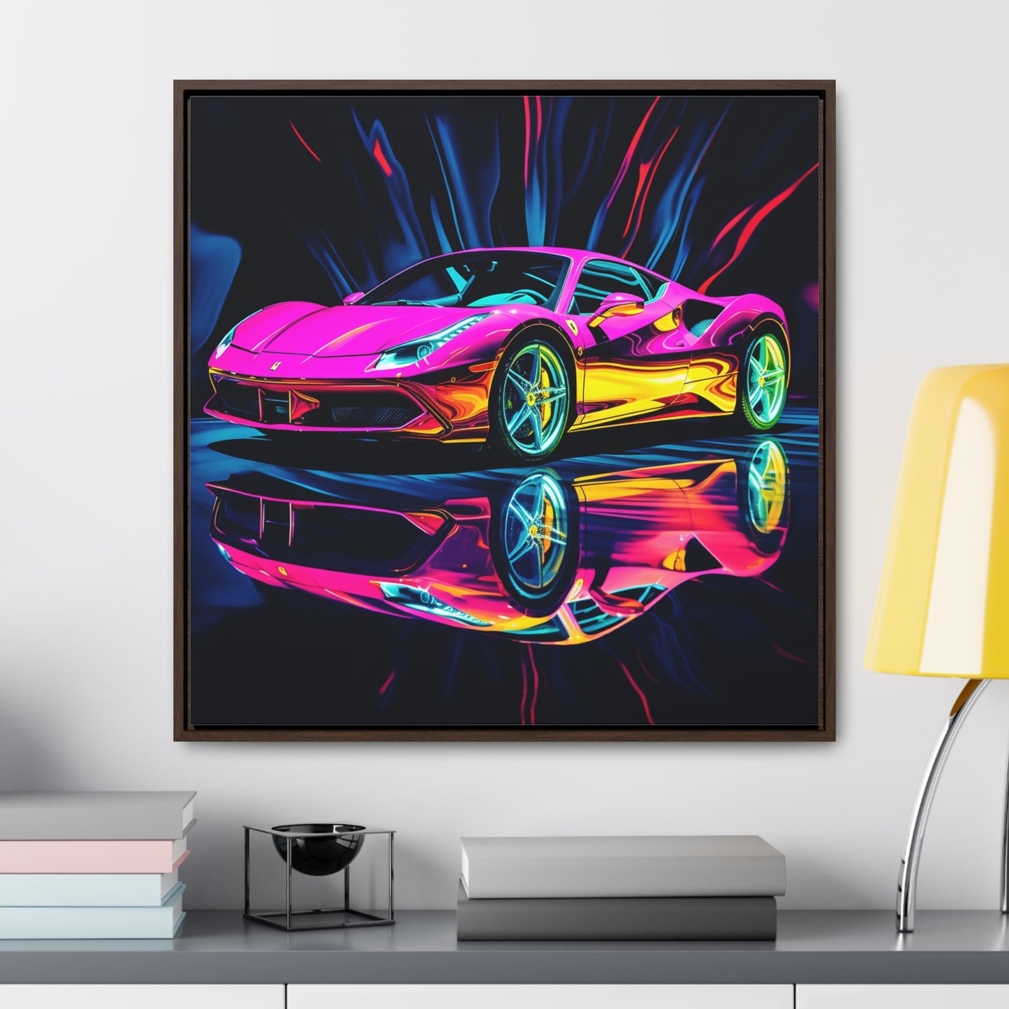 Gallery Canvas Wraps, Square Frame Pink Macro Ferrari 3