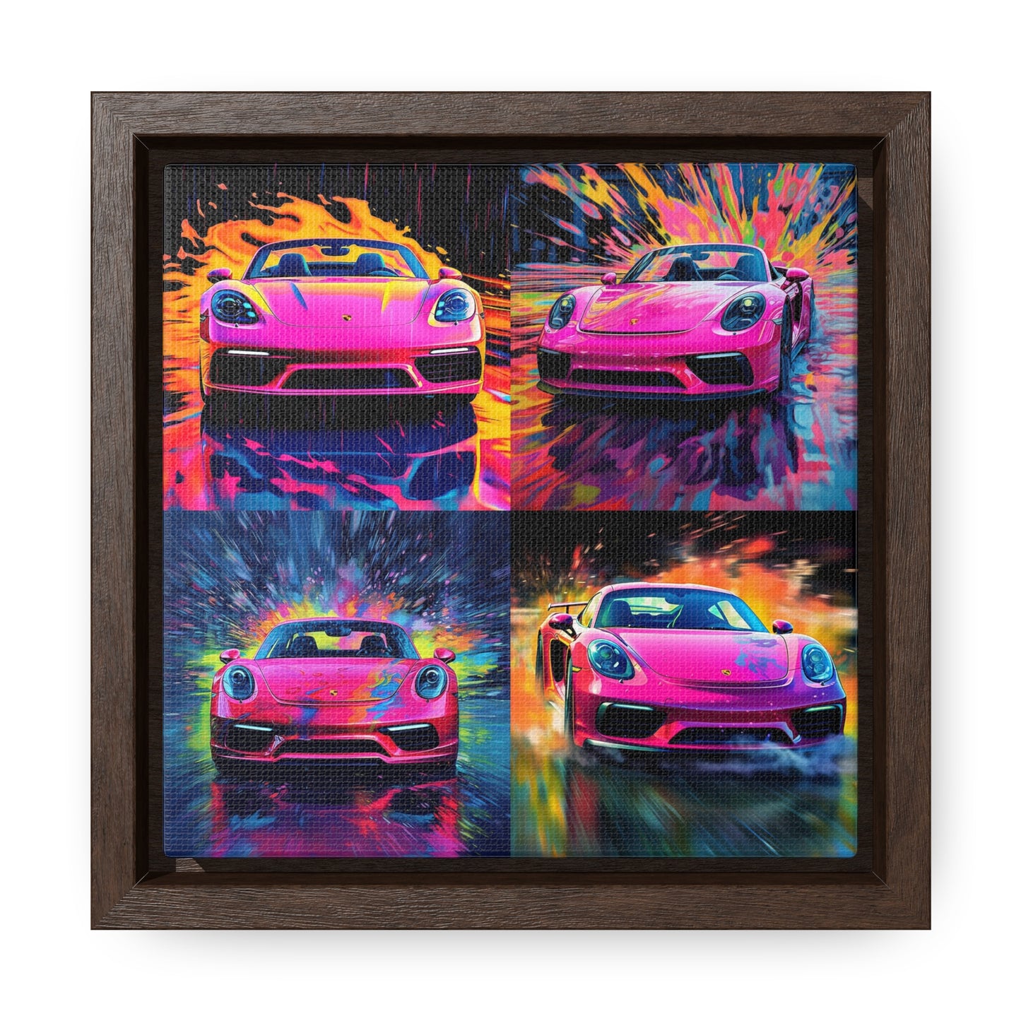 Gallery Canvas Wraps, Square Frame Pink Porsche water fusion 5