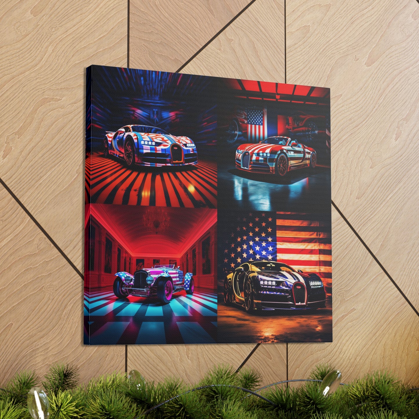 Canvas Gallery Wraps Macro Bugatti American Flag 5