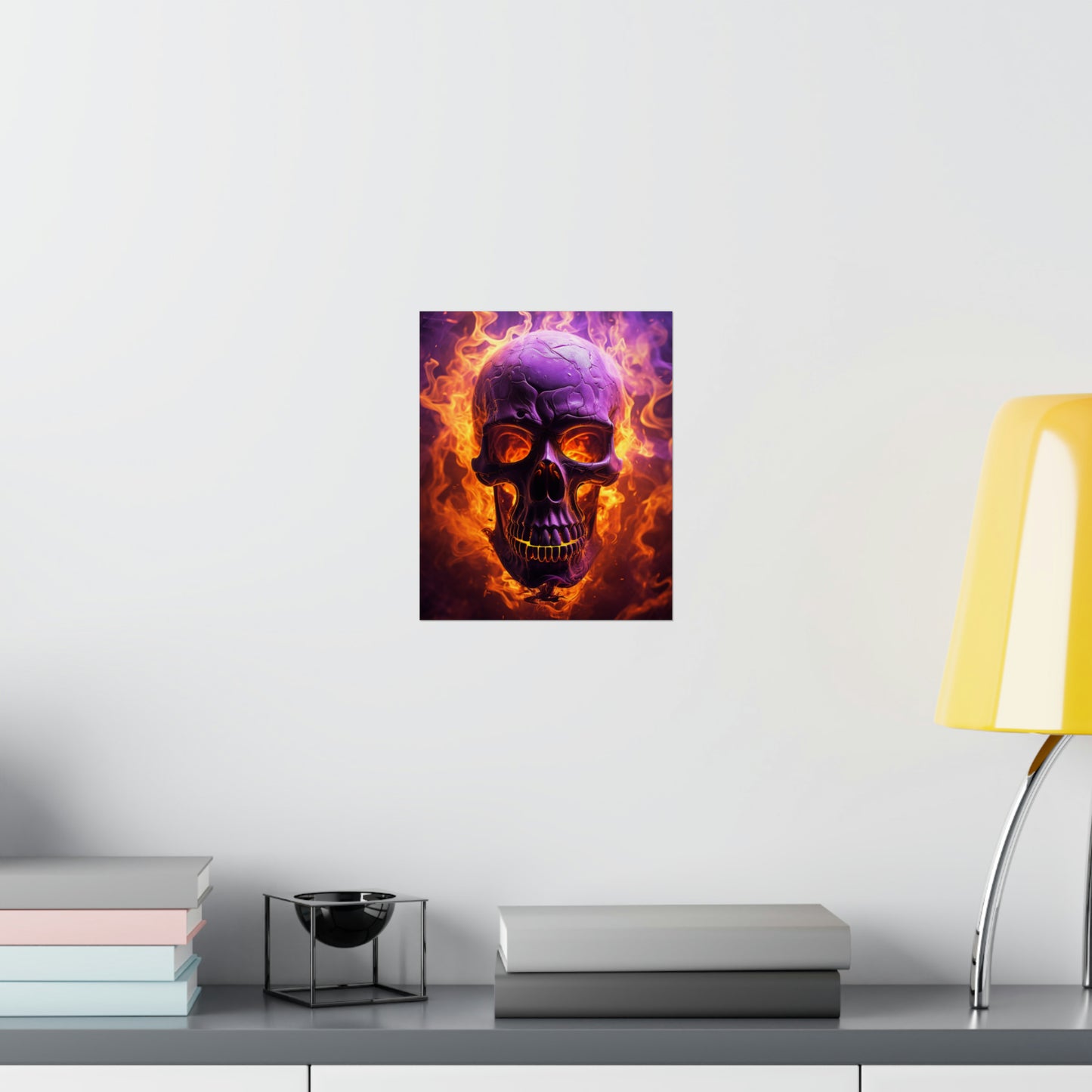 Premium Matte Vertical Posters Skull Flames 3