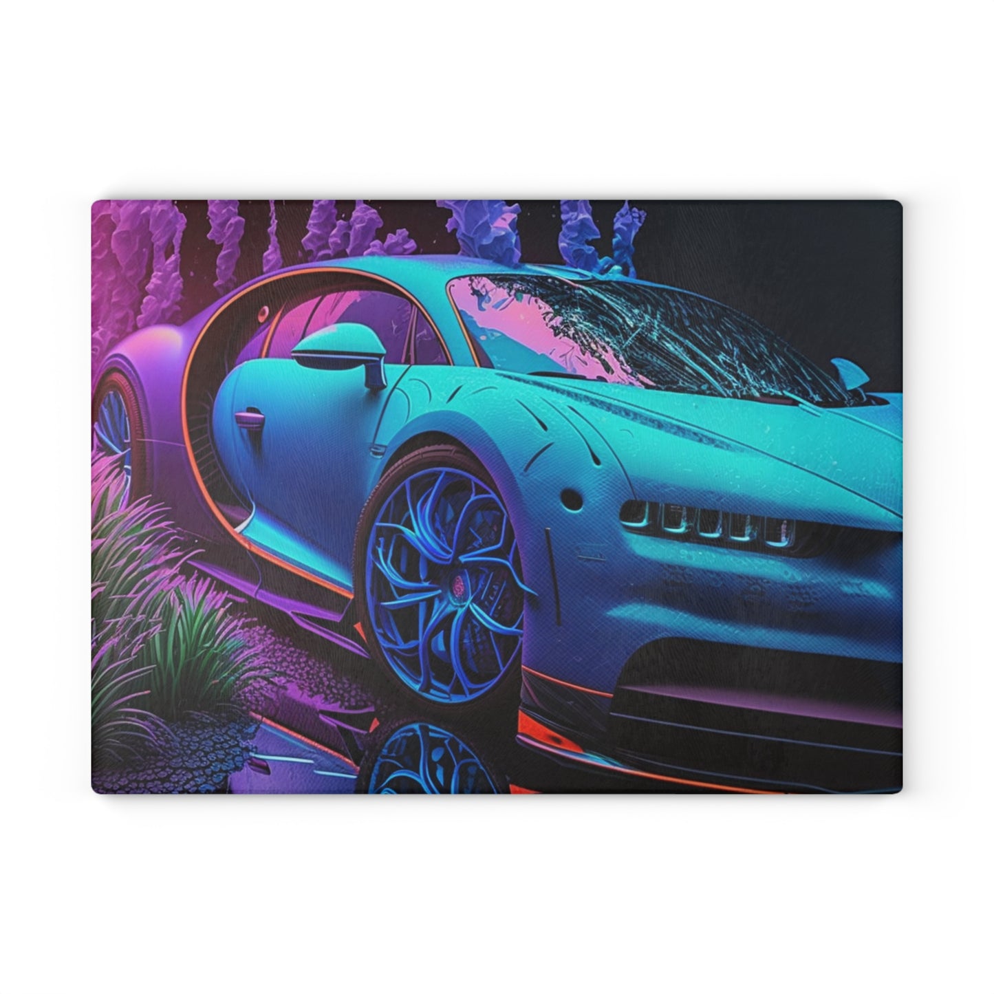 Glass Cutting Board Bugatti Neon Chiron 2