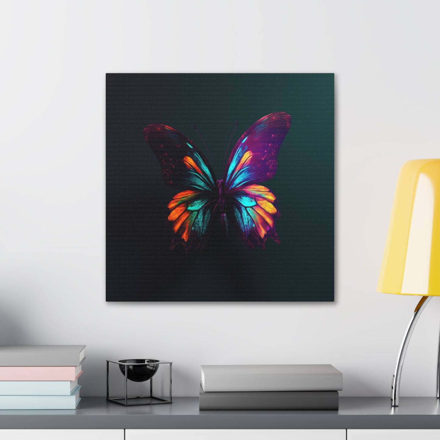 Canvas Gallery Wraps Hyper Colorful Butterfly Macro 4