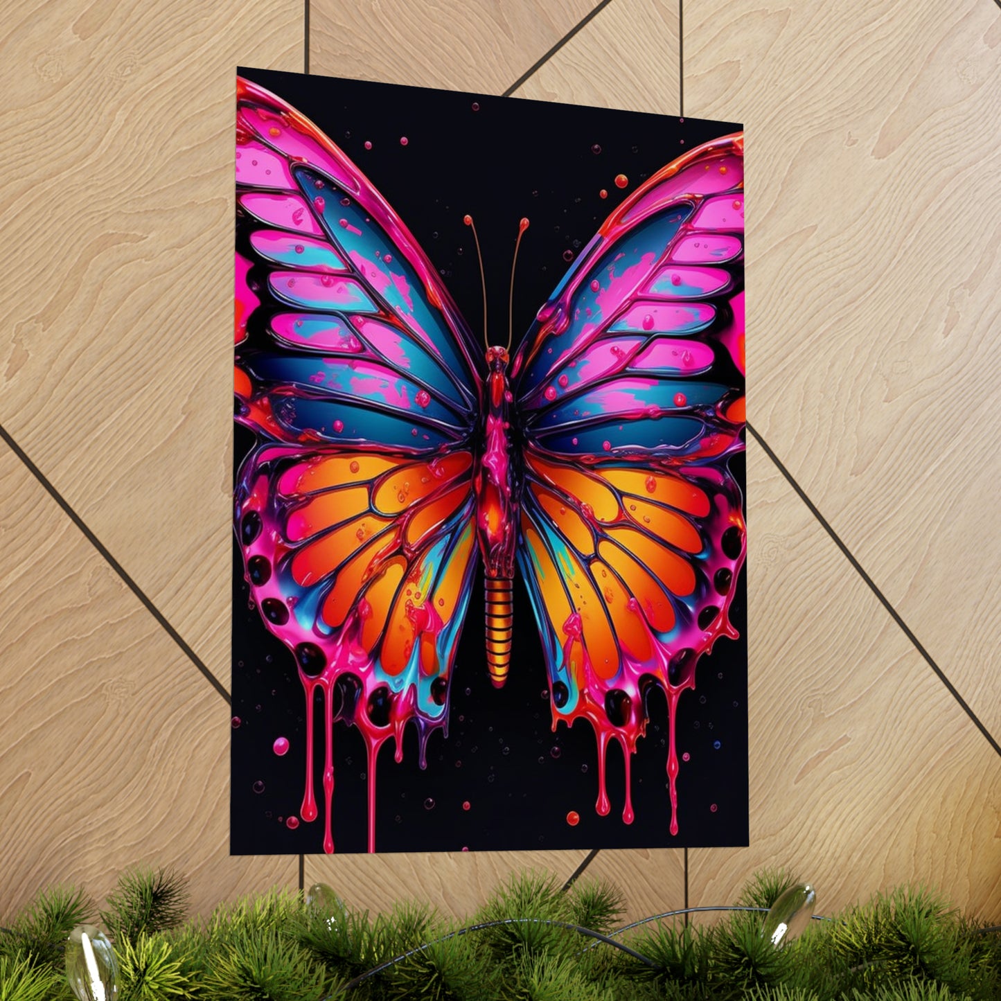 Premium Matte Vertical Posters Pink Butterfly Flair 1