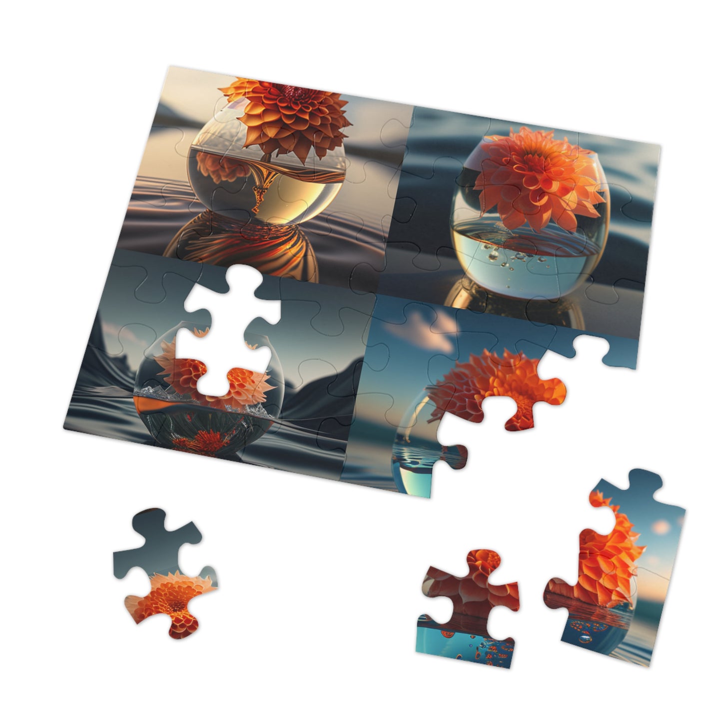 Jigsaw Puzzle (30, 110, 252, 500,1000-Piece) Dahlia Orange 5