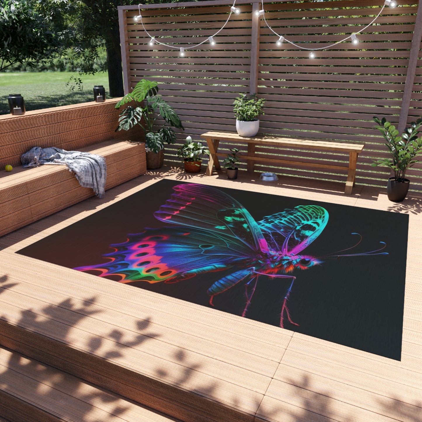 Outdoor Rug  Raw Hyper Color Butterfly 1