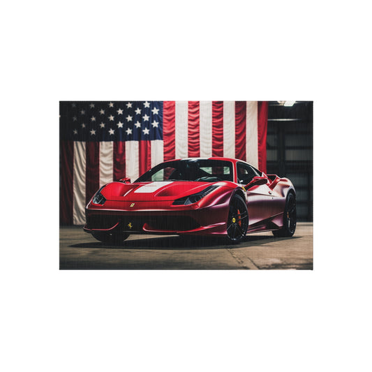 Outdoor Rug  American Flag Background Ferrari 3