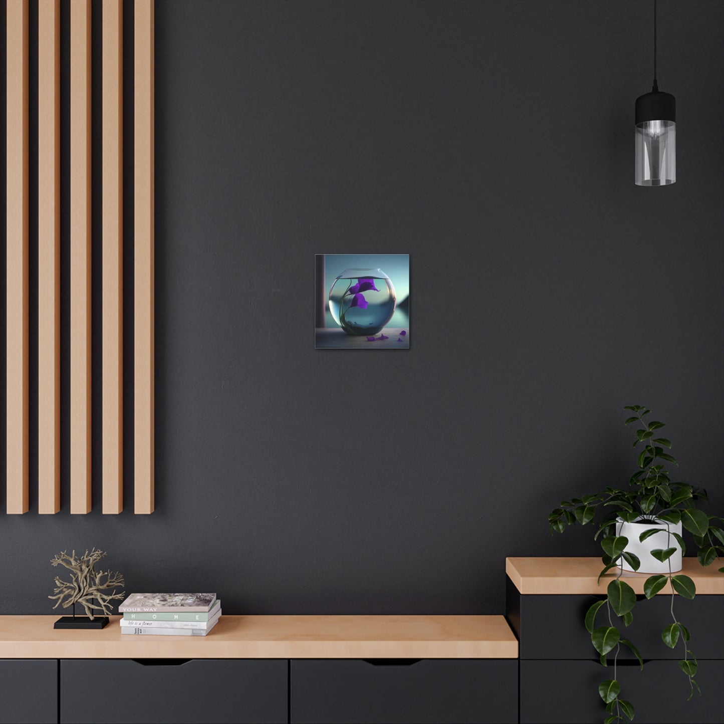 Canvas Gallery Wraps Purple Sweet pea in a vase 2
